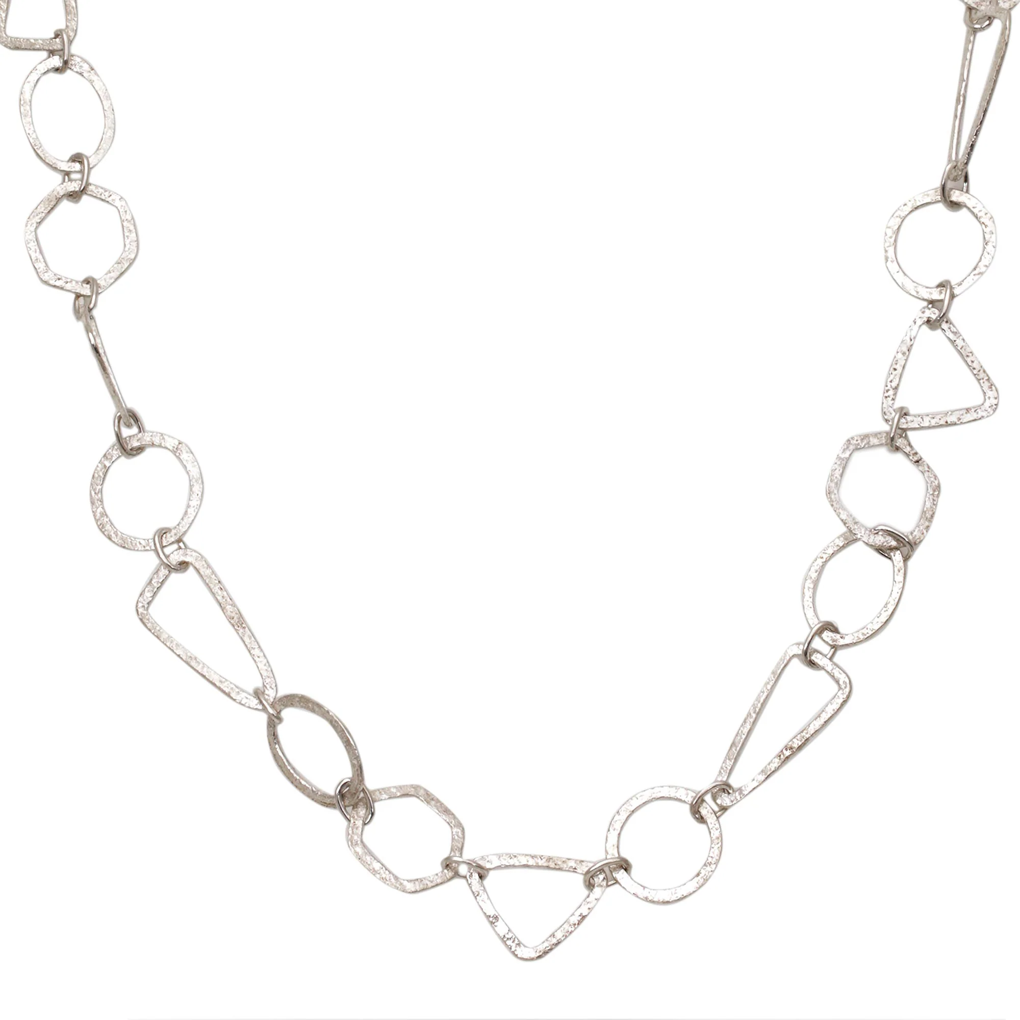 Modern Simplicity Silver Link Necklace - Image 4