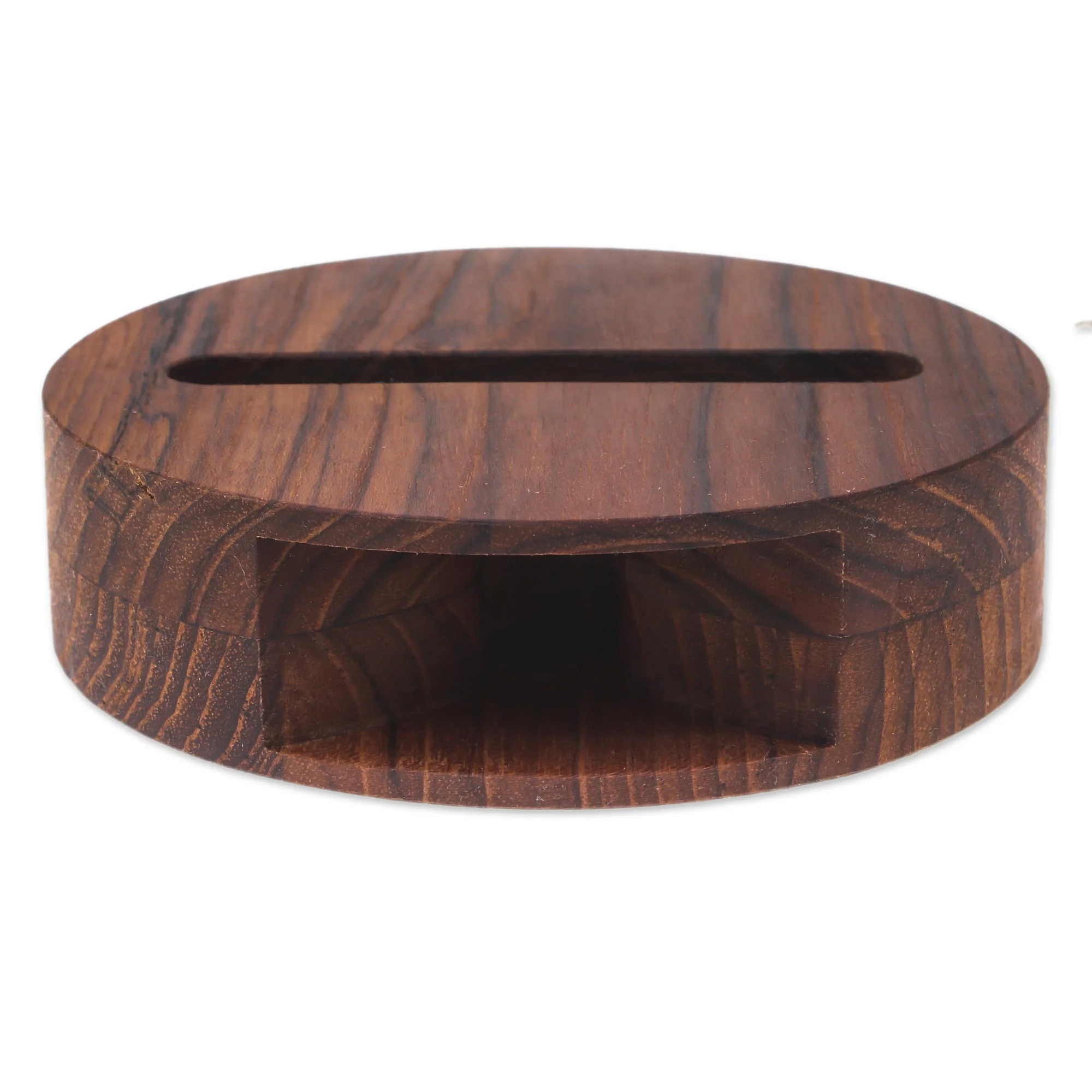 Modern Sound Round Teak Wood Phone Speaker from Thailand - Image 5