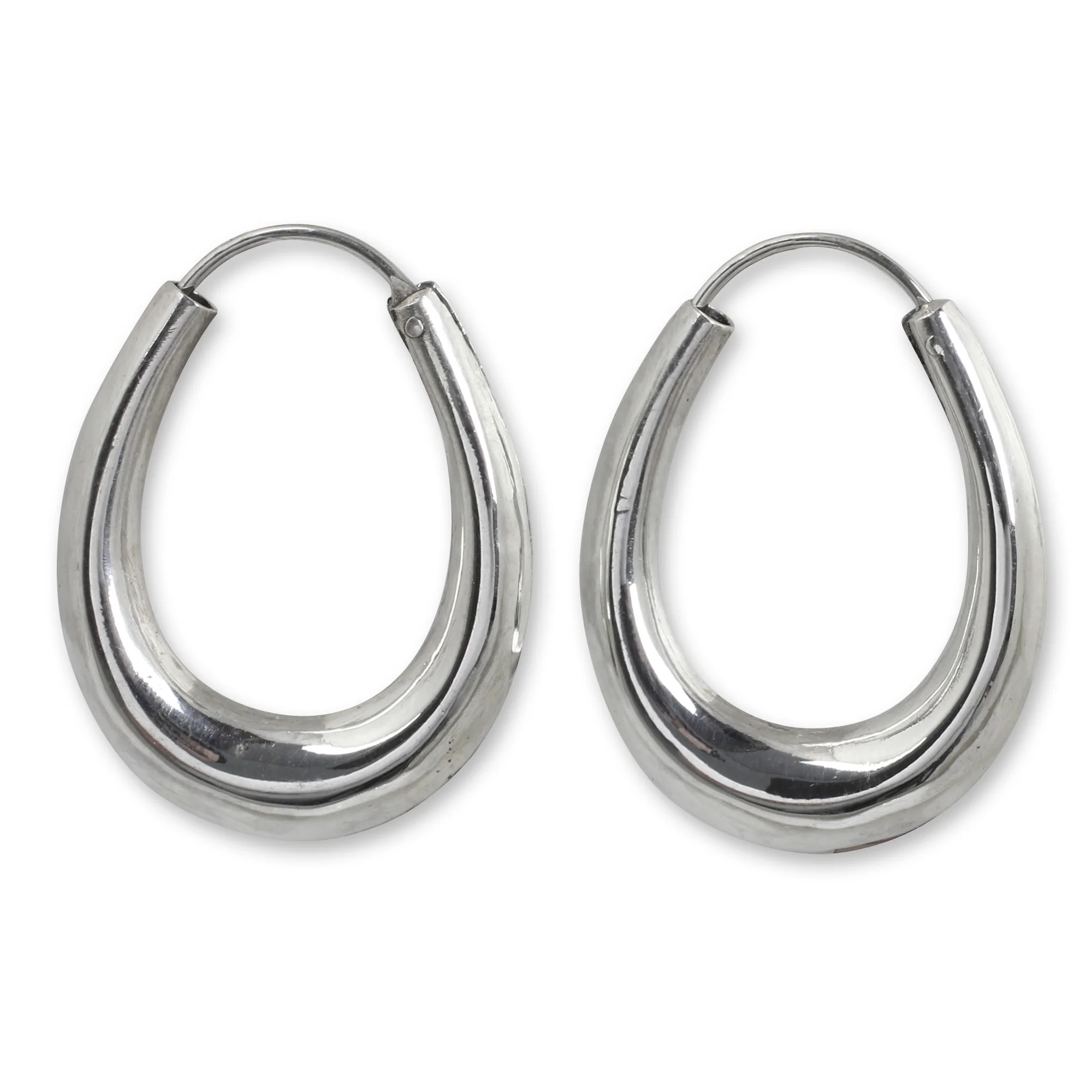 Modern Treasure Sterling Silver Hoop Earrings - Image 2
