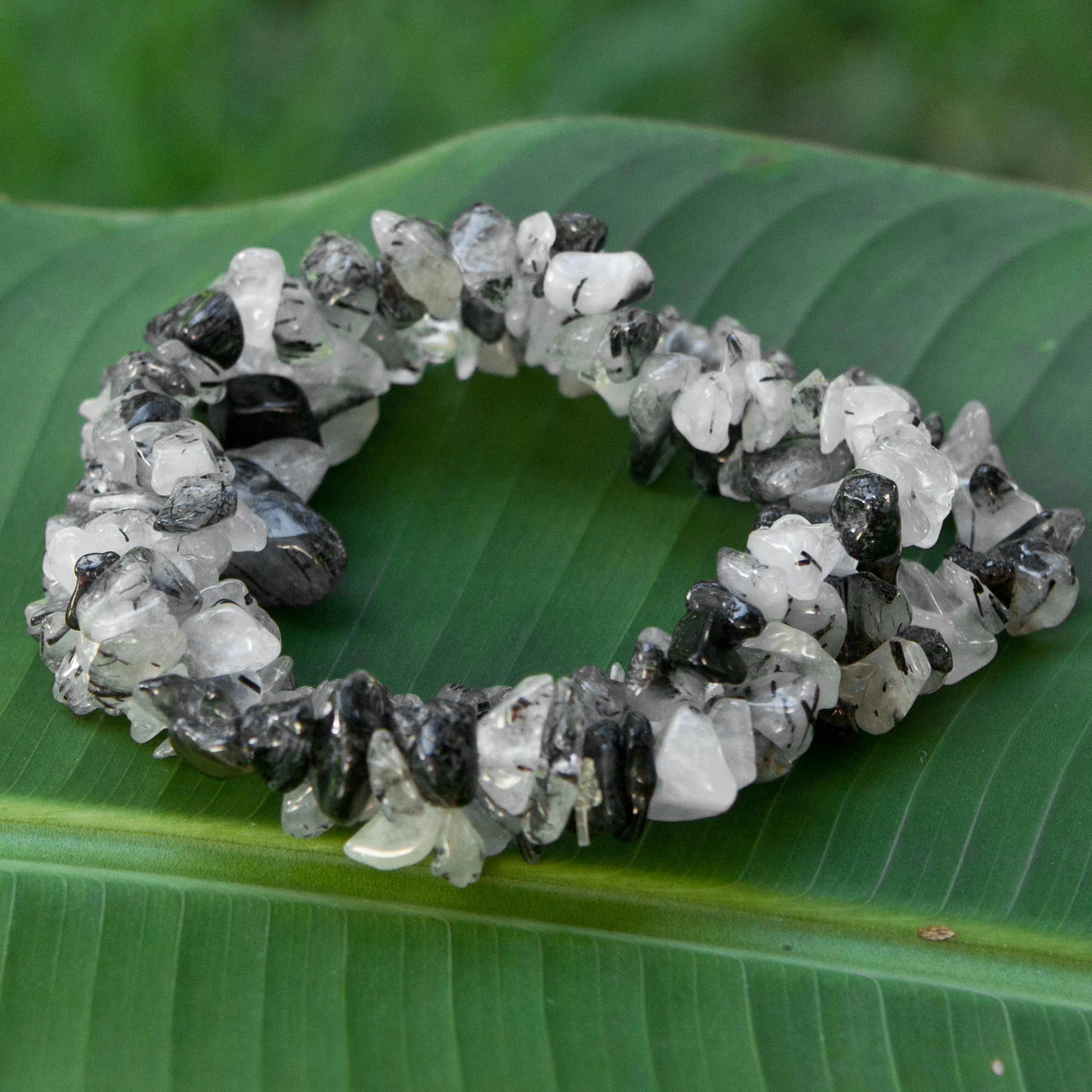 Monochromatic Quartz Tourmaline Bracelet - Set of 3 - Image 4