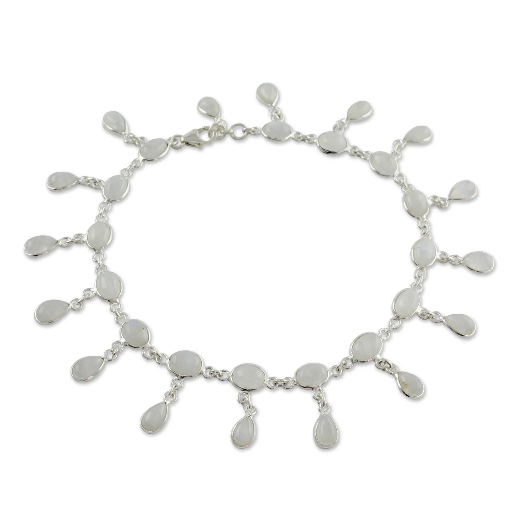 Moon Dancer Rainbow Moonstone Link Anklet - Image 2