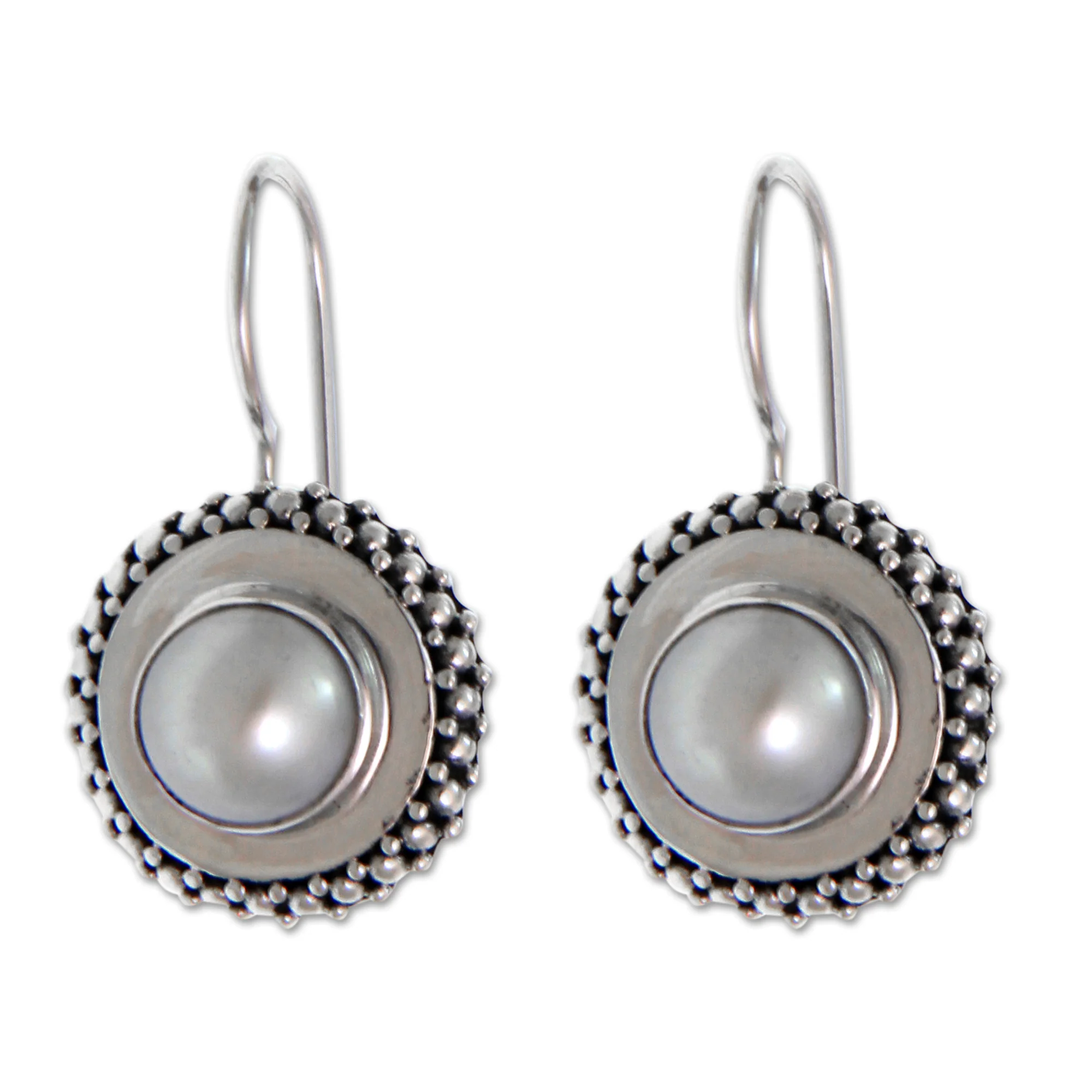 Moon Halo Sterling Silver Earrings - Image 2