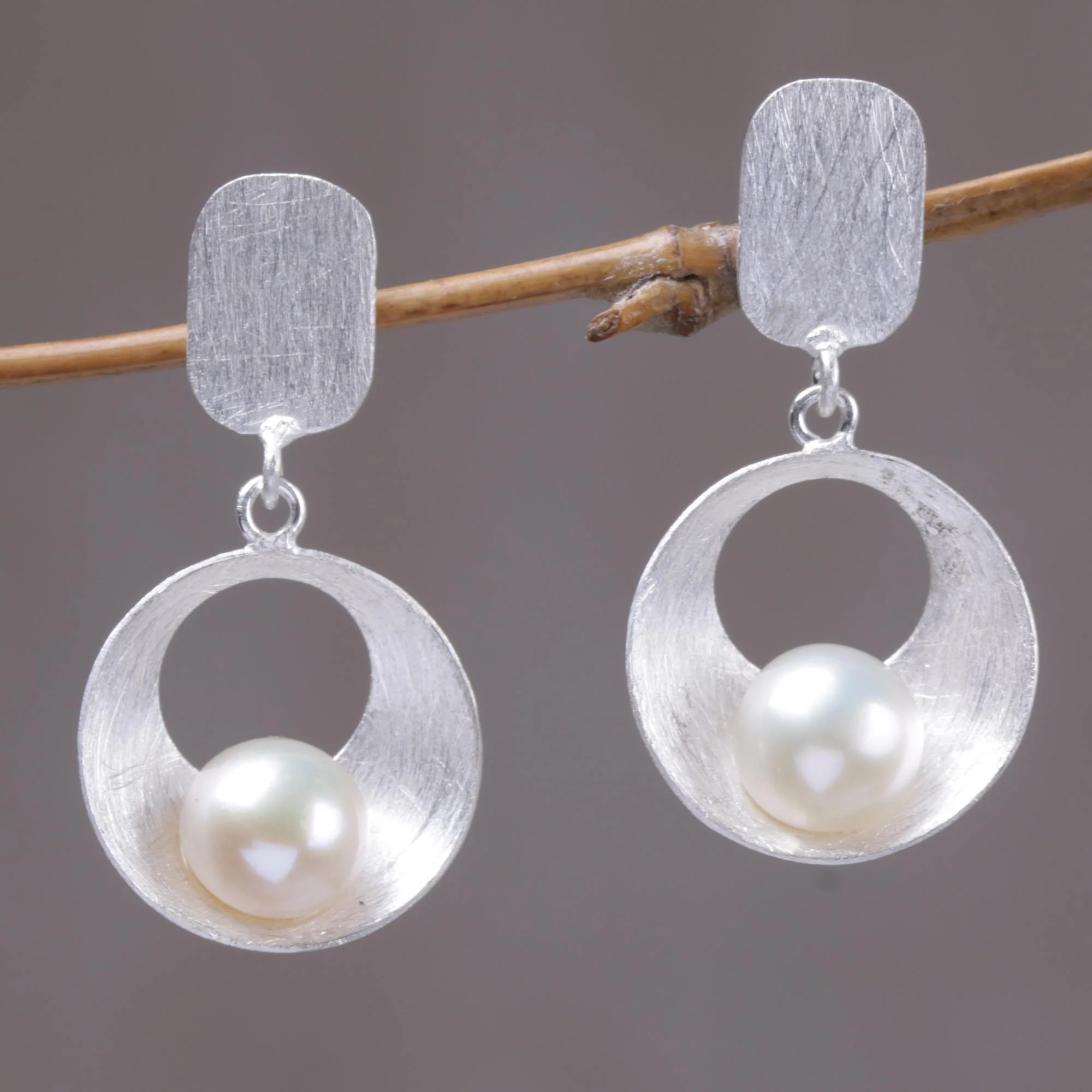 Moon Vortex Mabe Pearl Earrings - Image 3