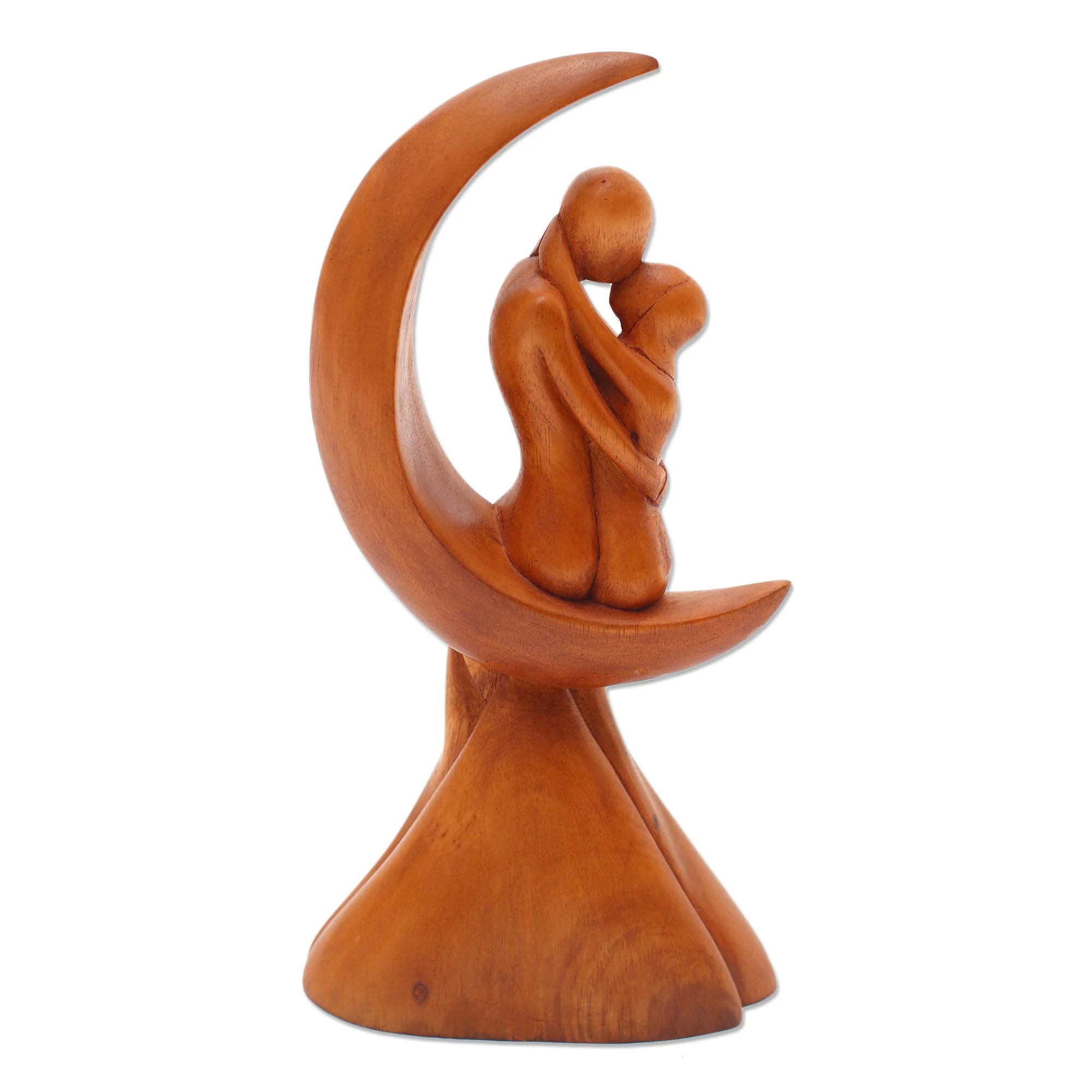 Moon Wedding Romantic Wood Bride and Groom Sculpture Wedding Gift - Image 4