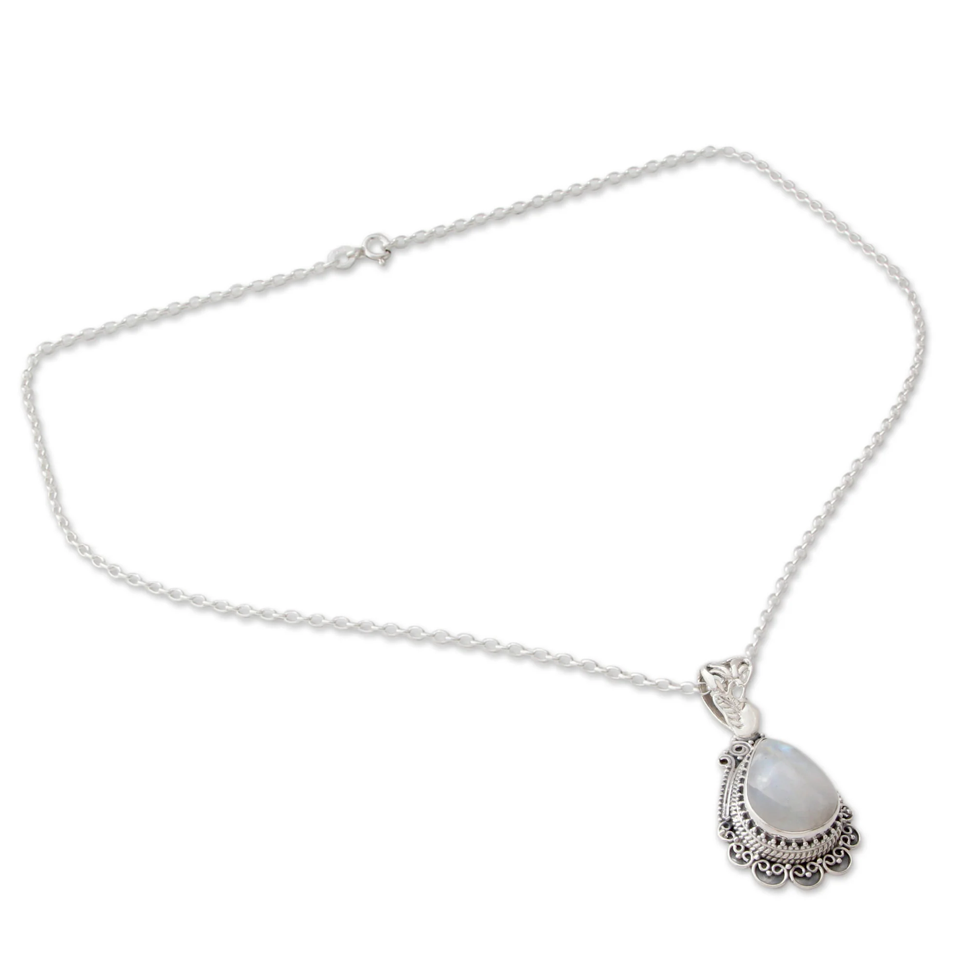 Moonlight Glamour Moonstone Pendant Necklace - Image 3