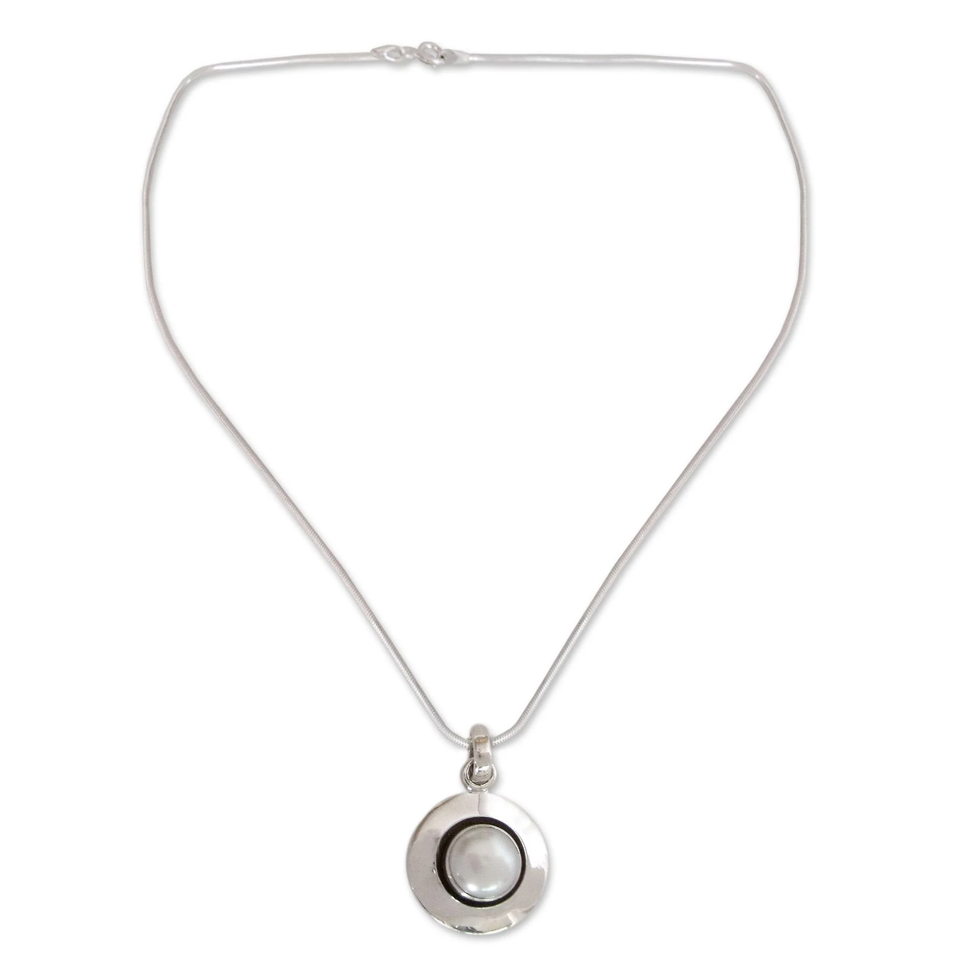 Moonlight Pearl & Sterling Silver Necklace - Image 2