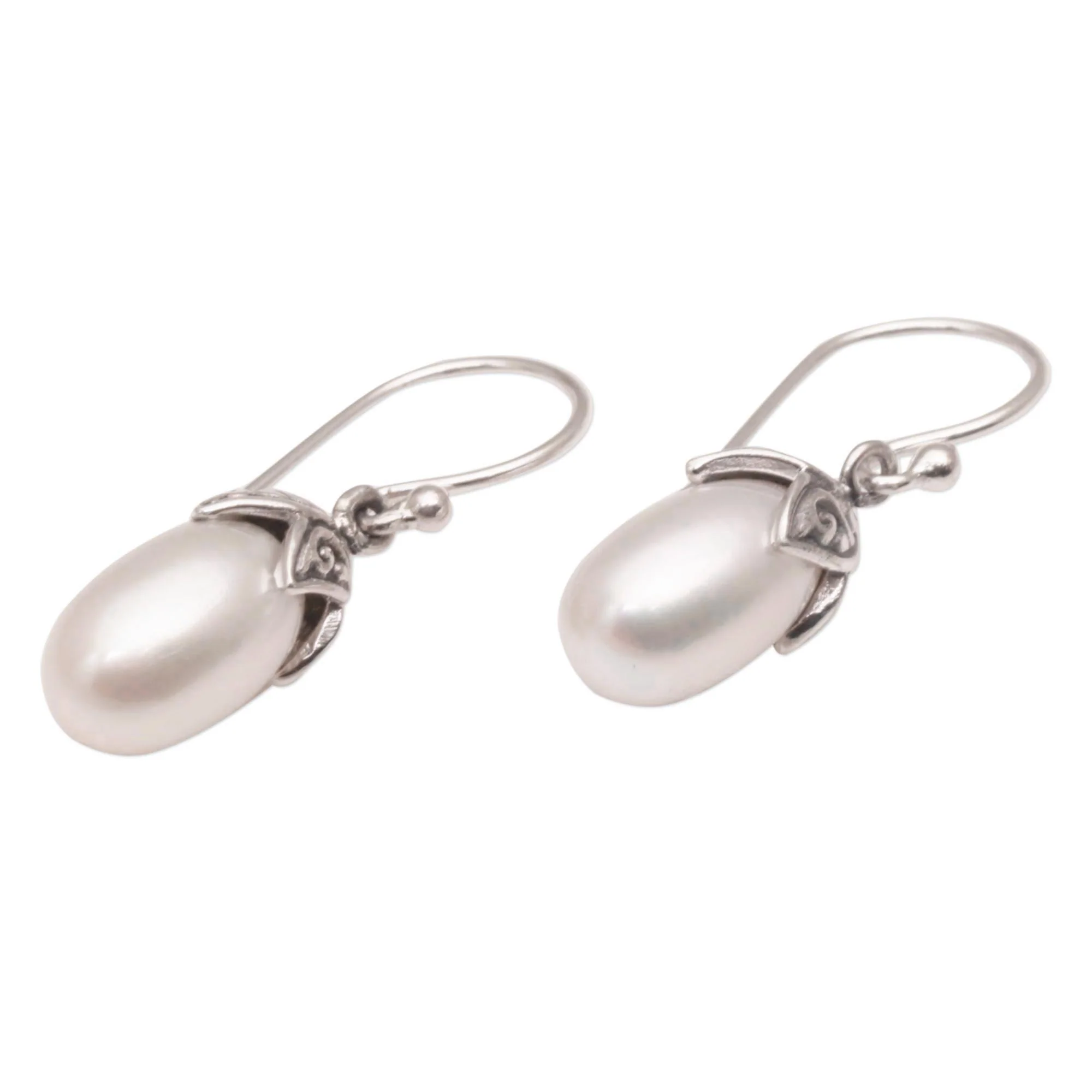 Moonlight Seeds Handmade 925 Sterling Silver Cultured Pearl Dangle Earrings - Image 4