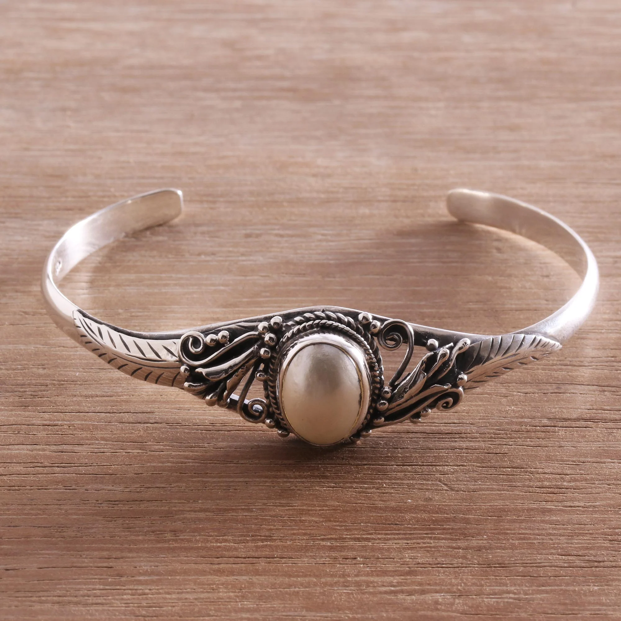 Moonlight Shade Silver Cuff Bracelet