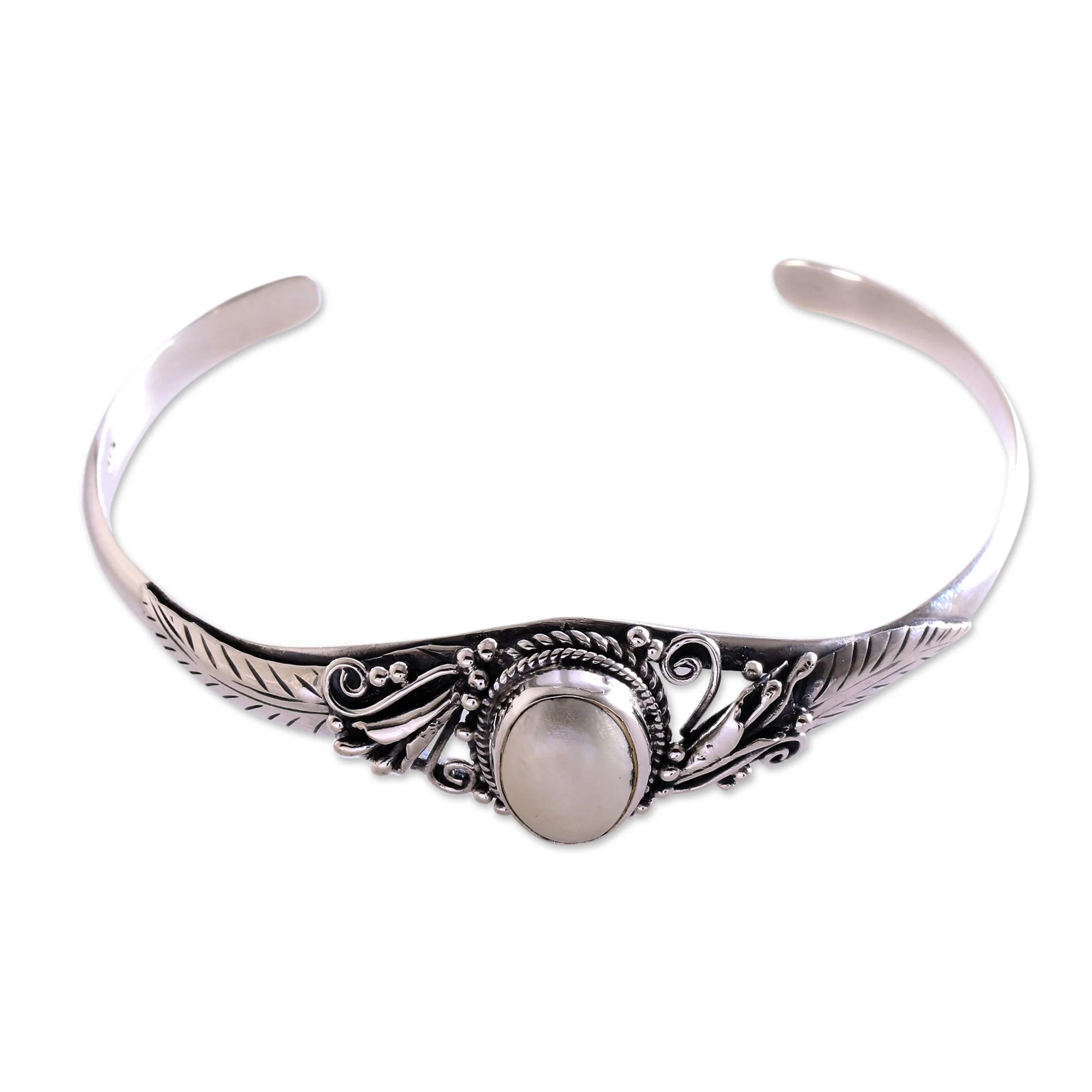 Moonlight Shade Silver Cuff Bracelet - Image 2