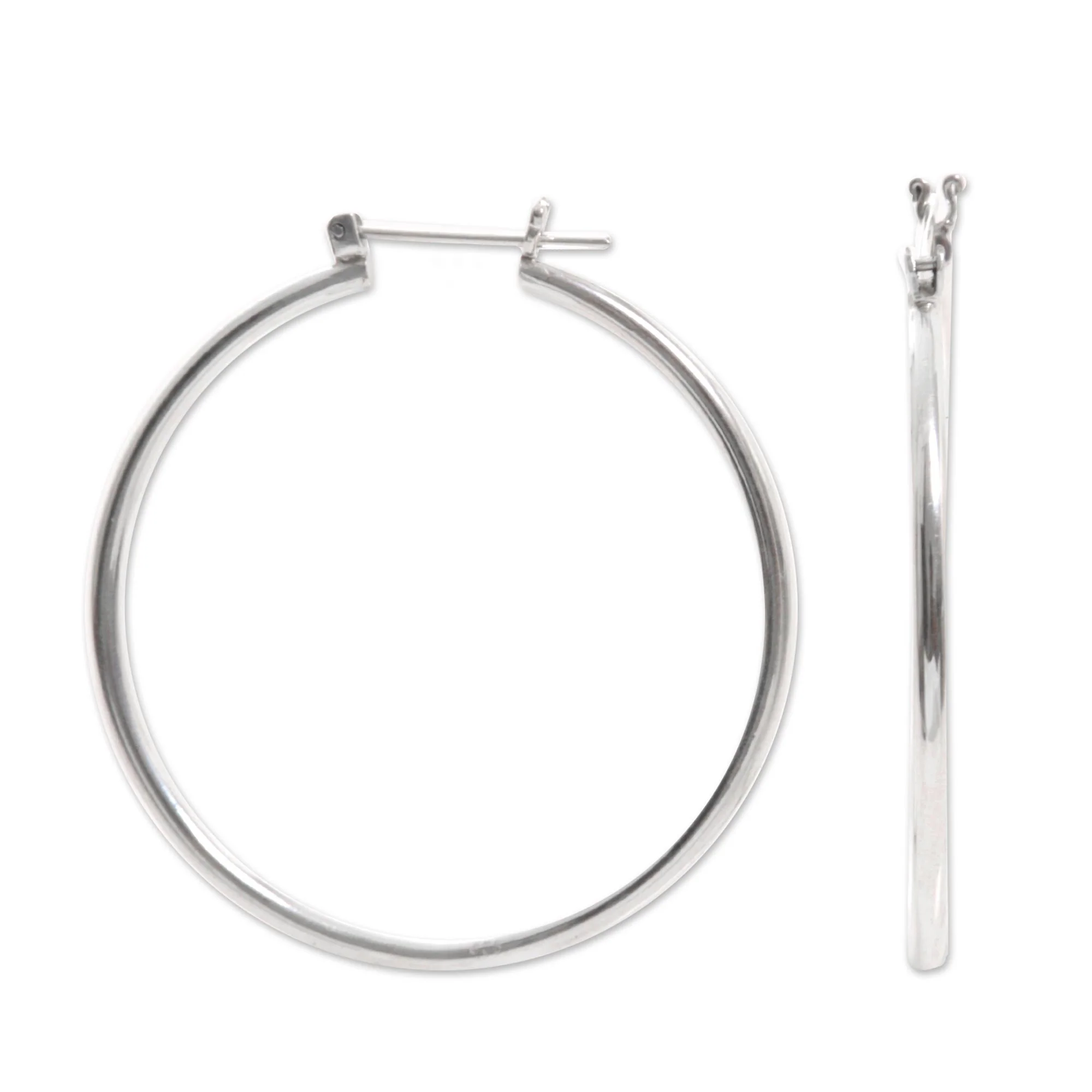 Moonlit Goddess Sterling Silver Hoop Earrings - Image 5