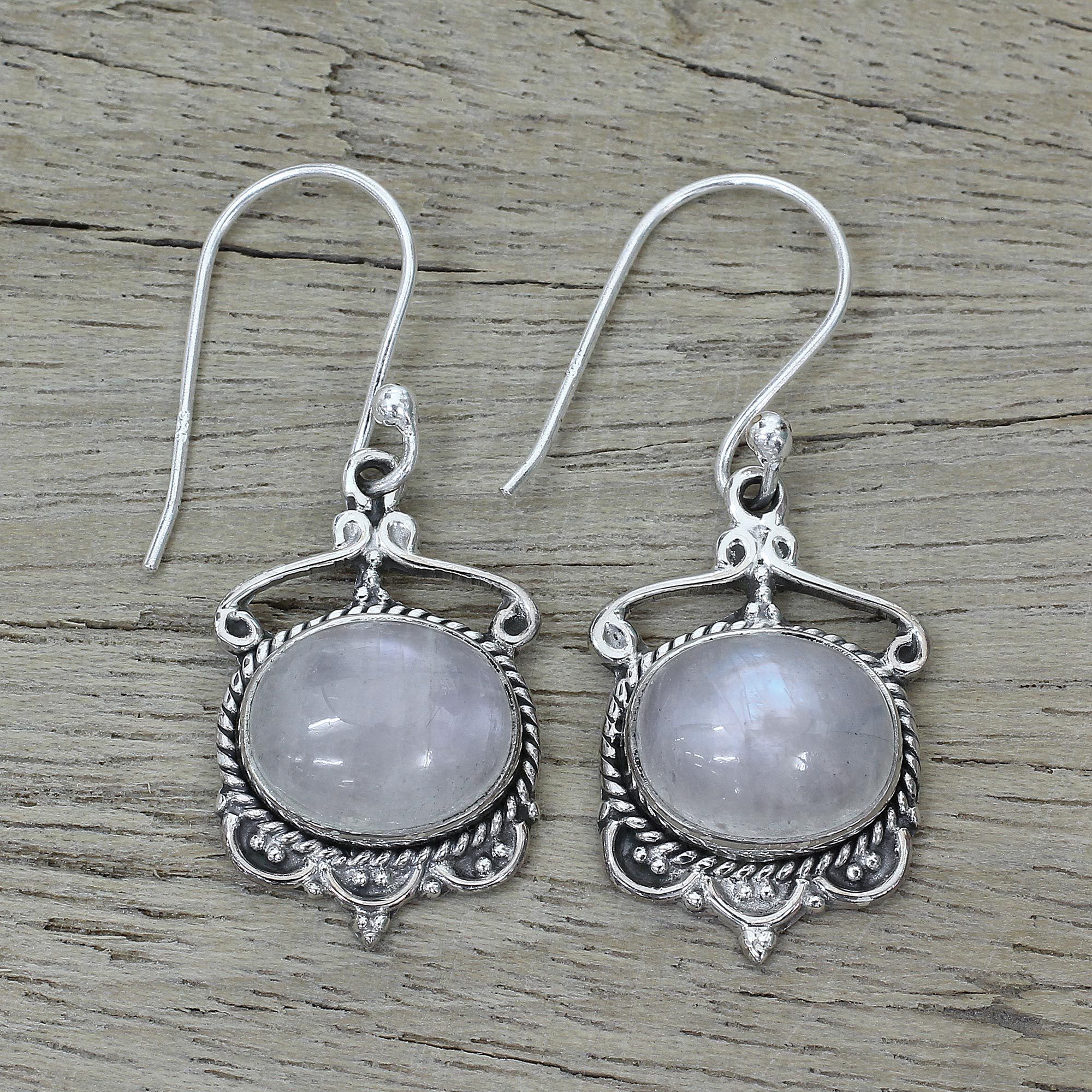 Moonlit Rainbow Oval Earrings - Image 2