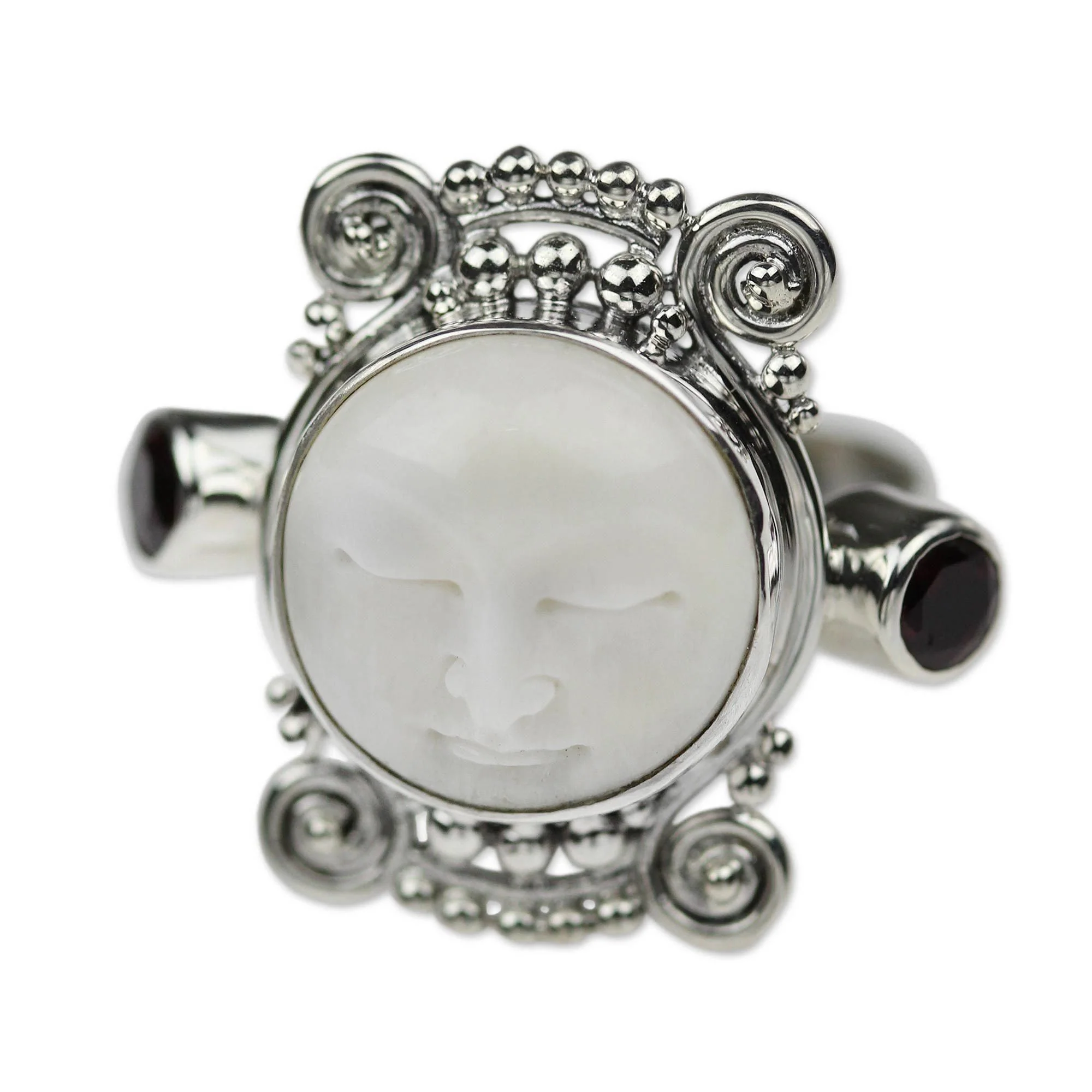 Moon's Dream Sterling Silver & Garnet Ring - Image 3