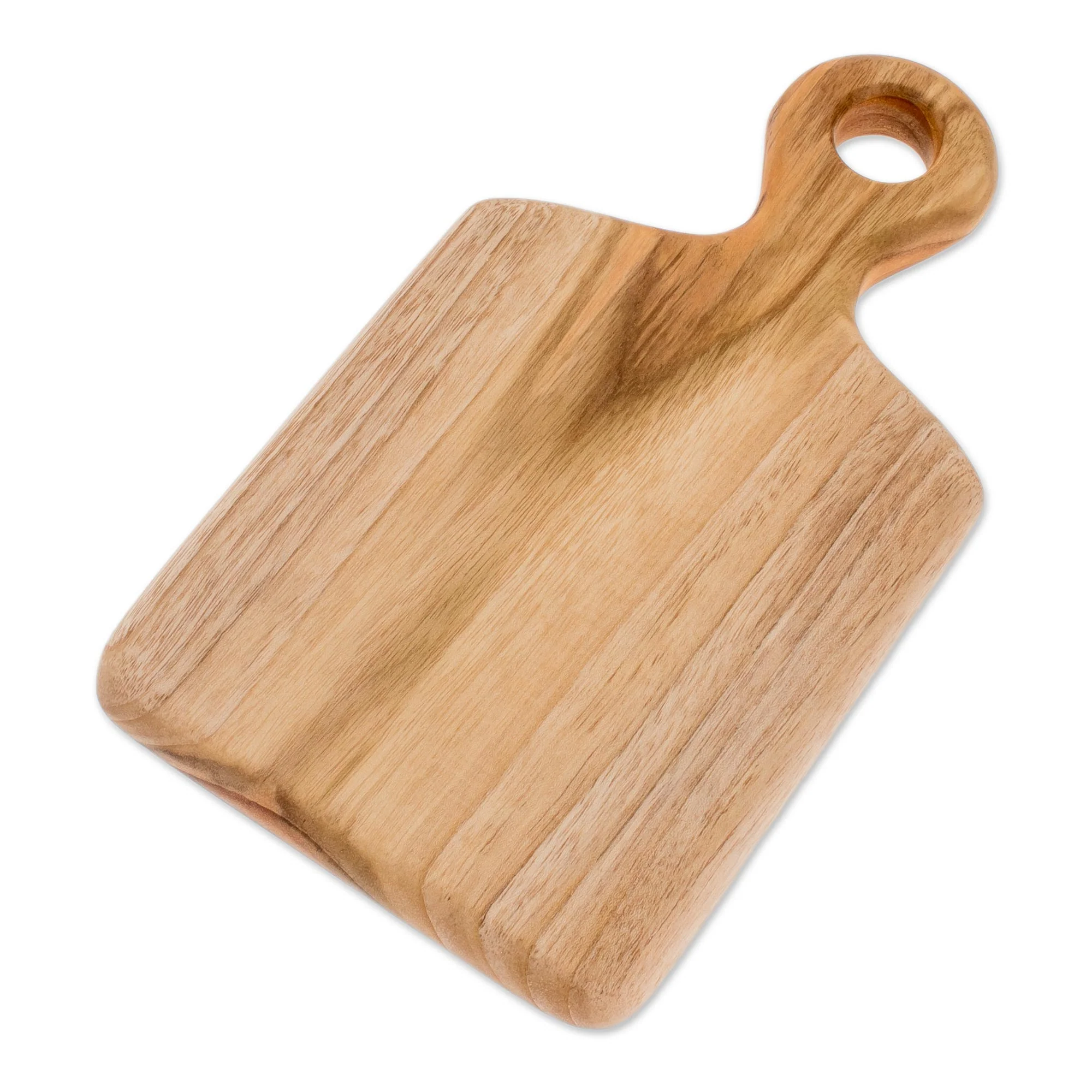 Morning Baguette Handmade Teak Wood Cutting Board from Guatemala (10 in.) - Image 2