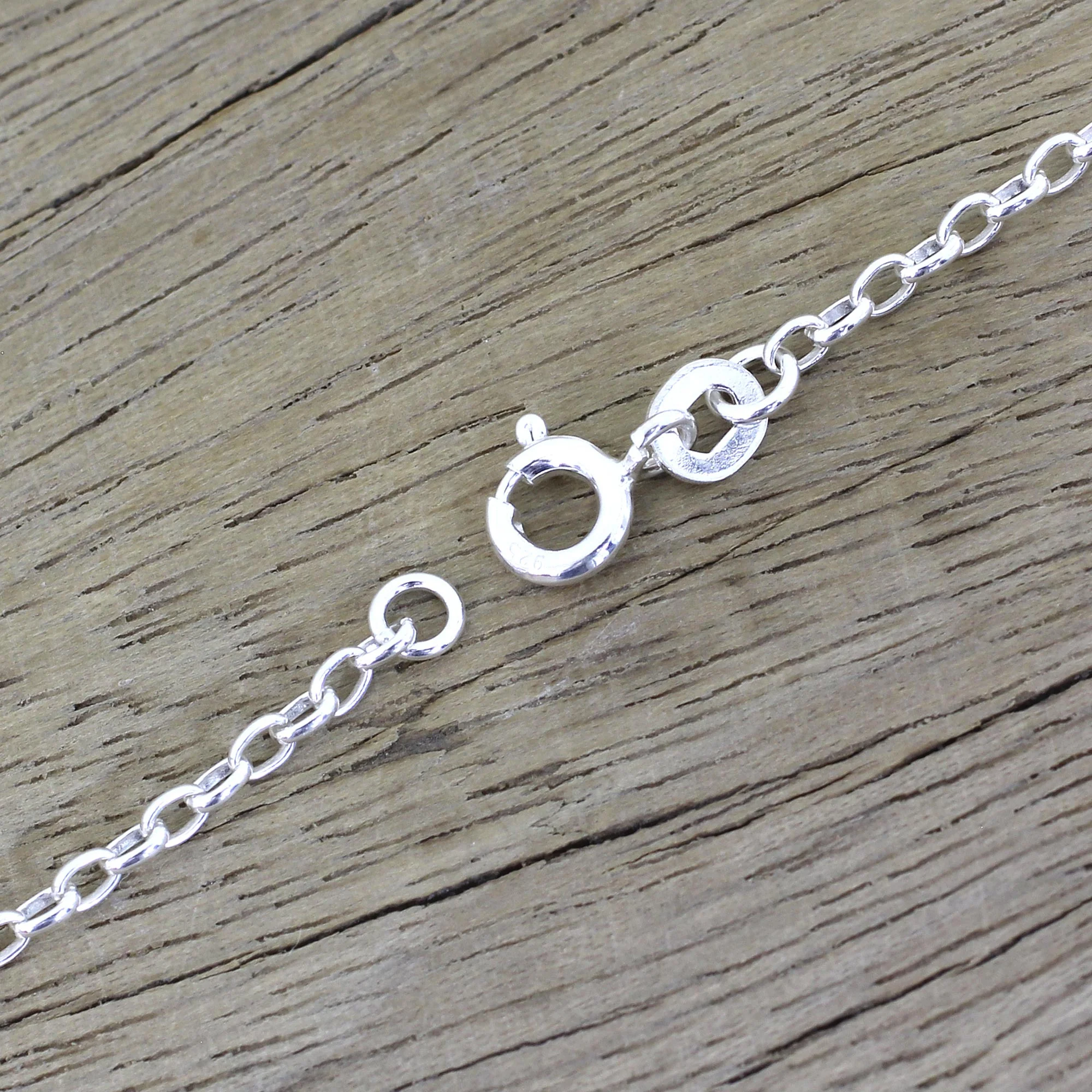 Morning Crimson Modern Garnet and Sterling Silver Necklace from India - Image 3