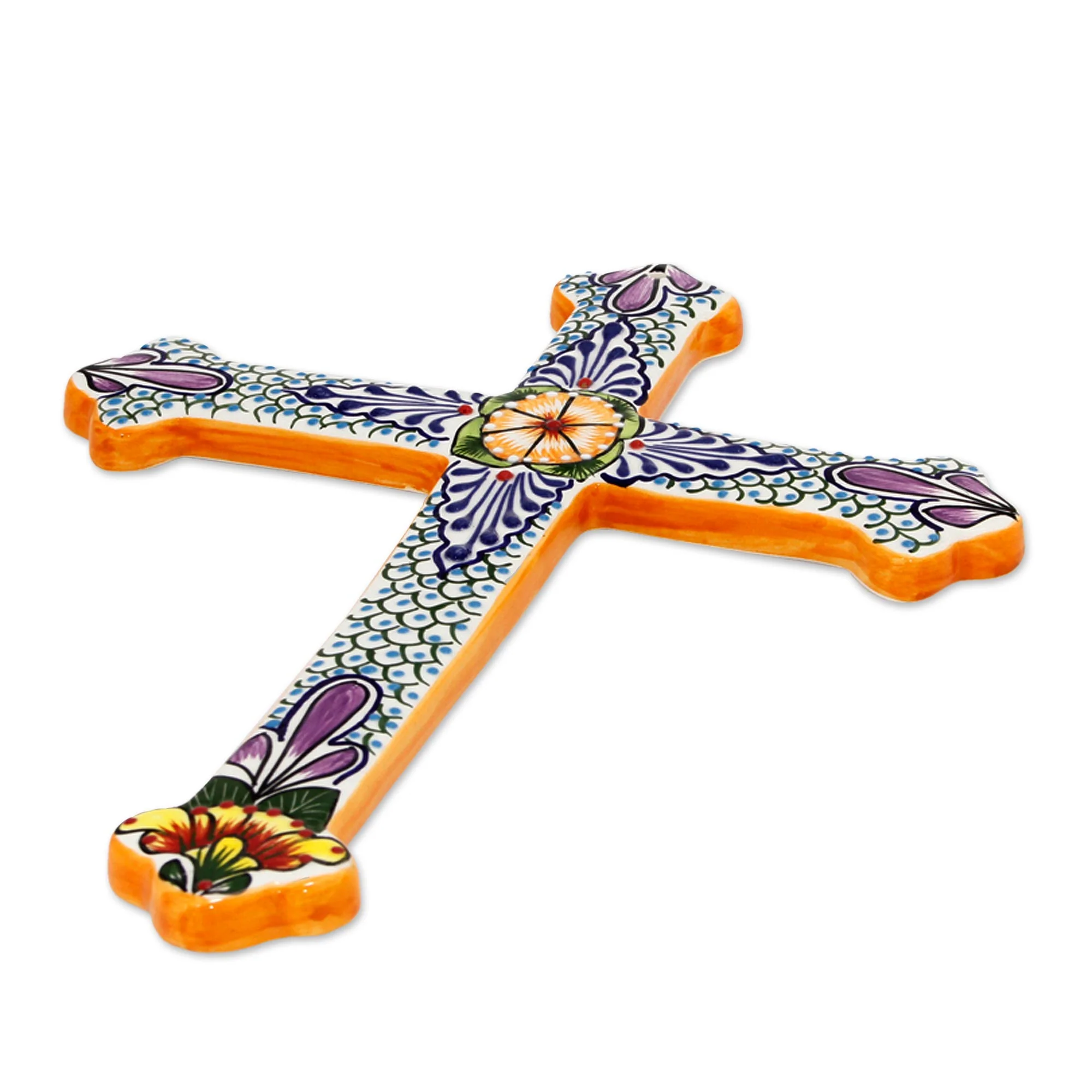 Morning Glory Collectible Talavera Ceramic Cross - Image 3
