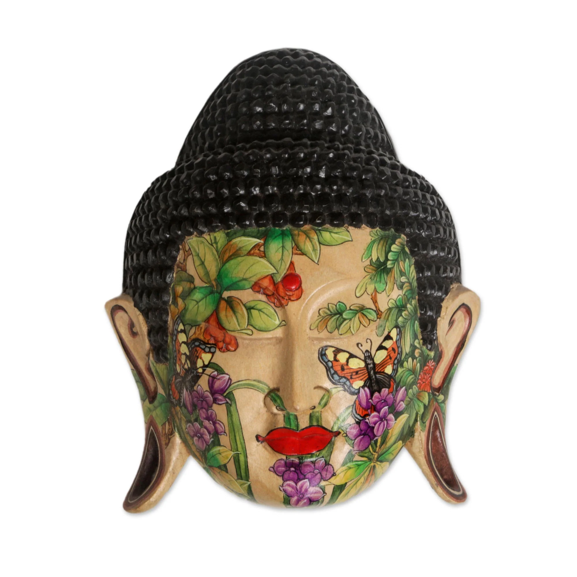 Morning Glory Wood Mask - Image 2