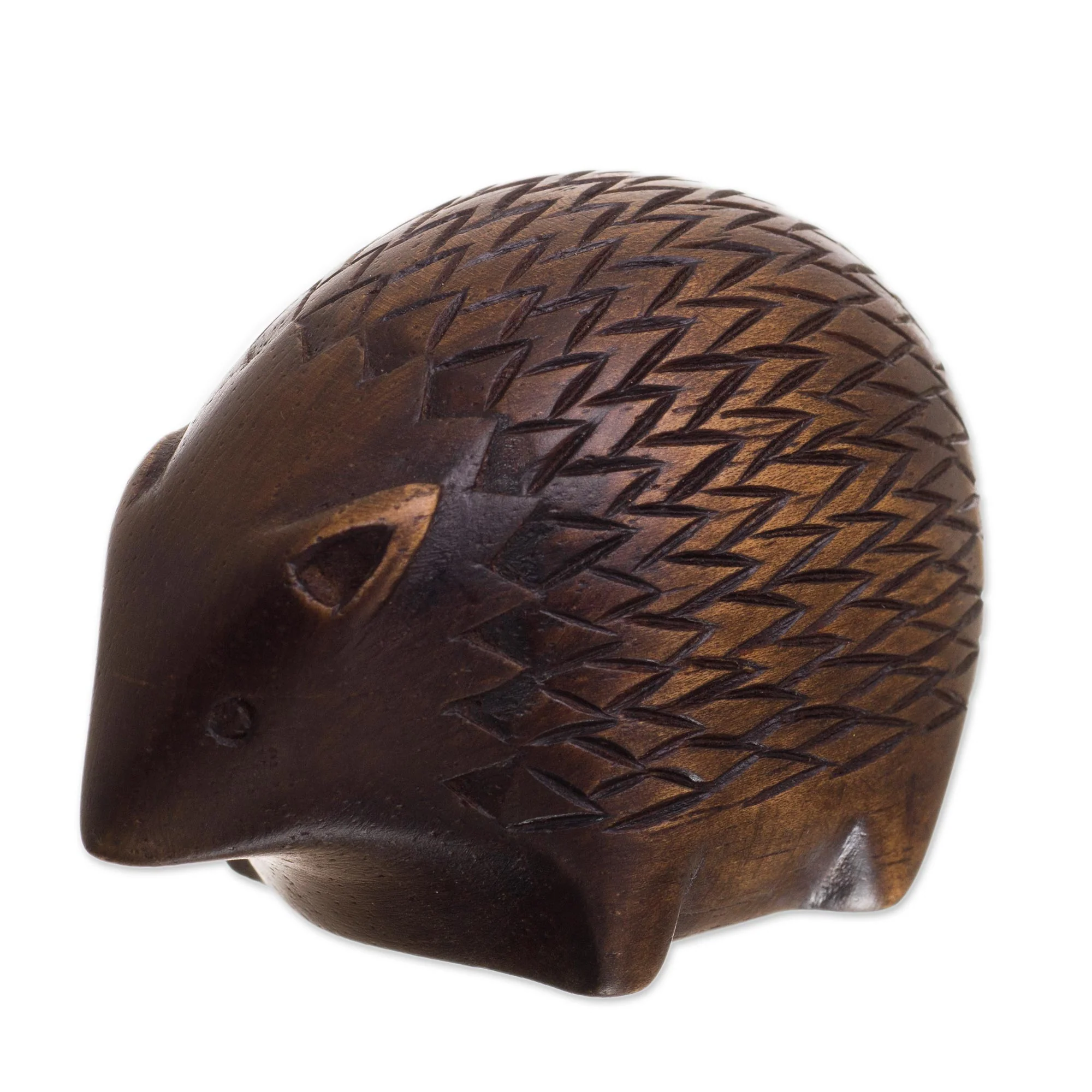 Mother Hedgehog Cedar Wood Hedgehog Figurines from Peru (Pair) - Image 5