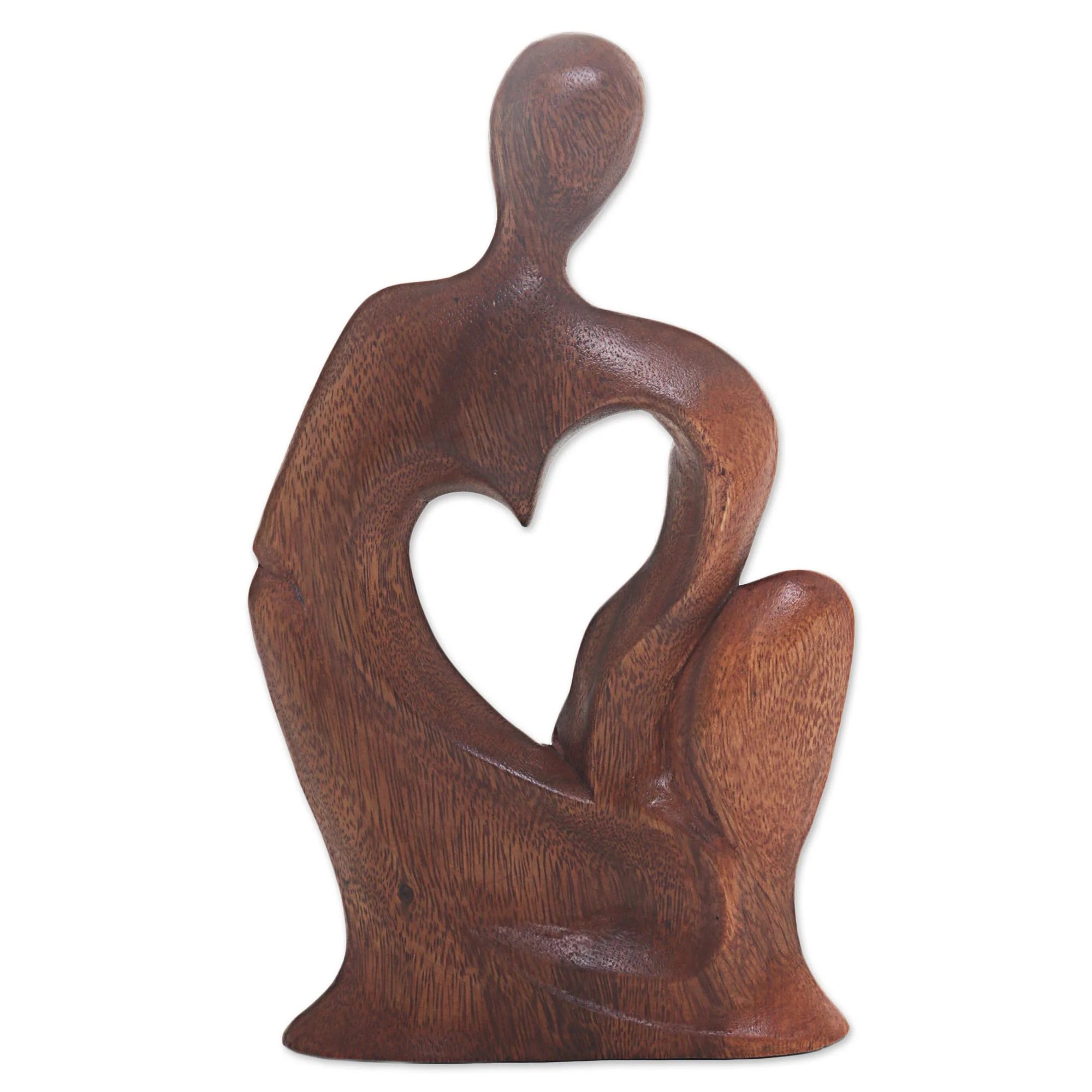 Mother's Tenderness Decorative Wood Statuette - Image 4