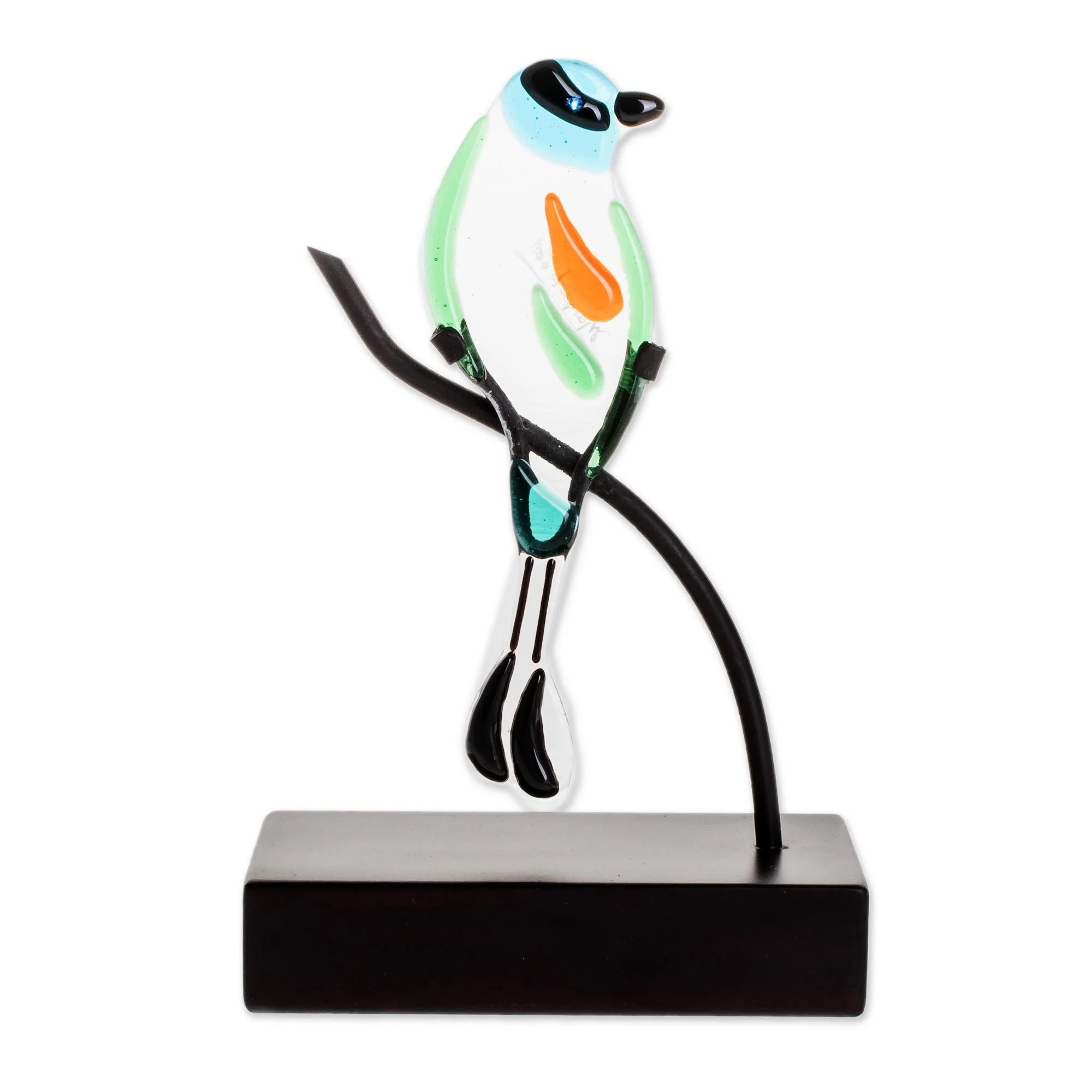 Motmot Art Glass Sculpture of a Motmot Bird from El Salvador - Image 2