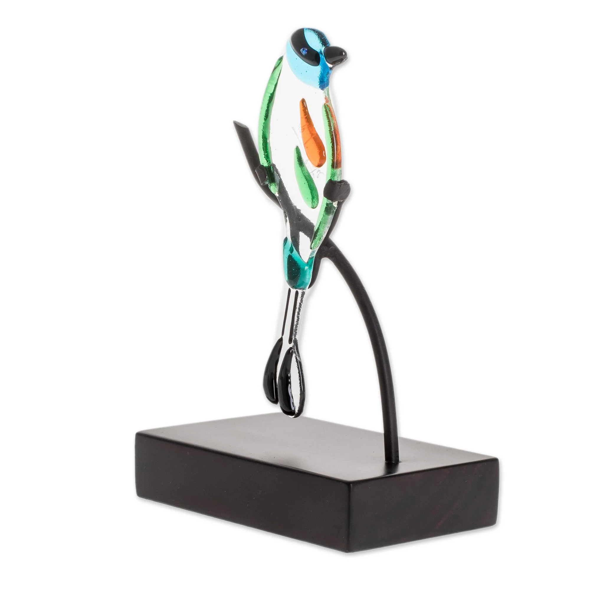 Motmot Art Glass Sculpture of a Motmot Bird from El Salvador - Image 3