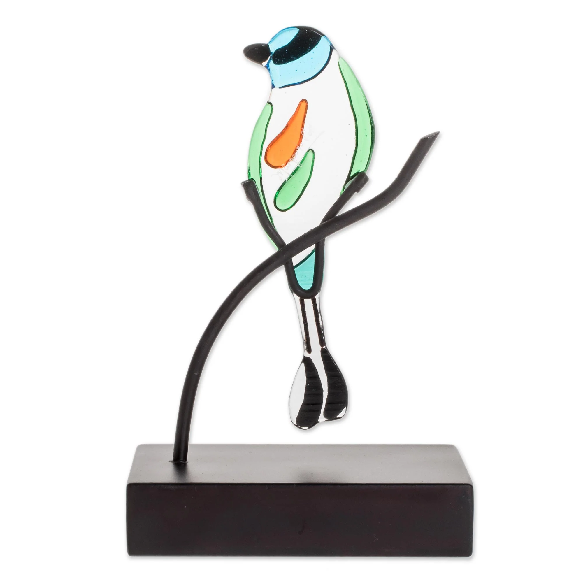 Motmot Art Glass Sculpture of a Motmot Bird from El Salvador - Image 4
