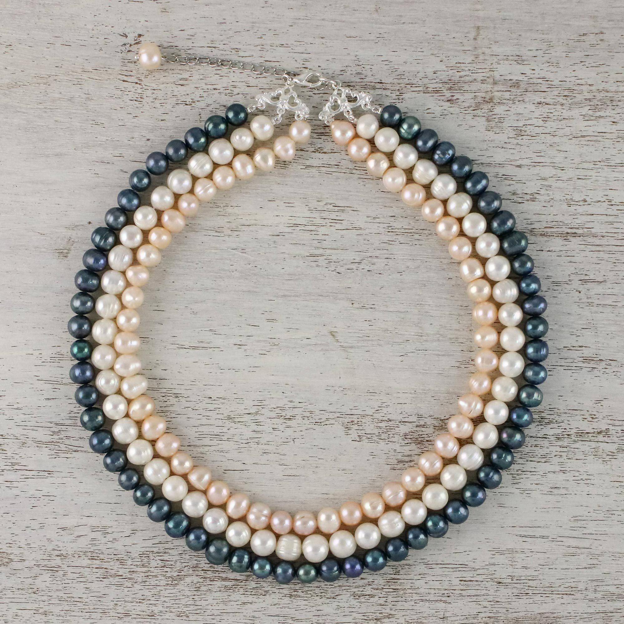 Multi-Strand Pearl Necklace - Image 2