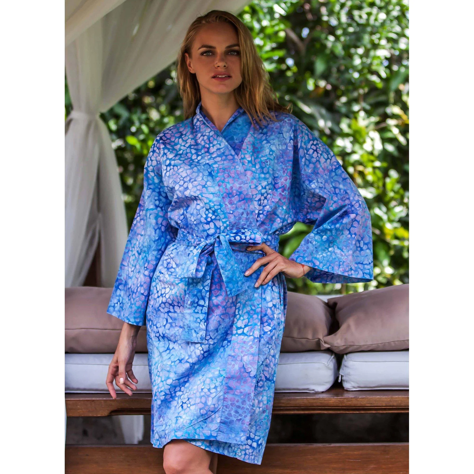 Multicolor Batik Cotton Robe - Image 2