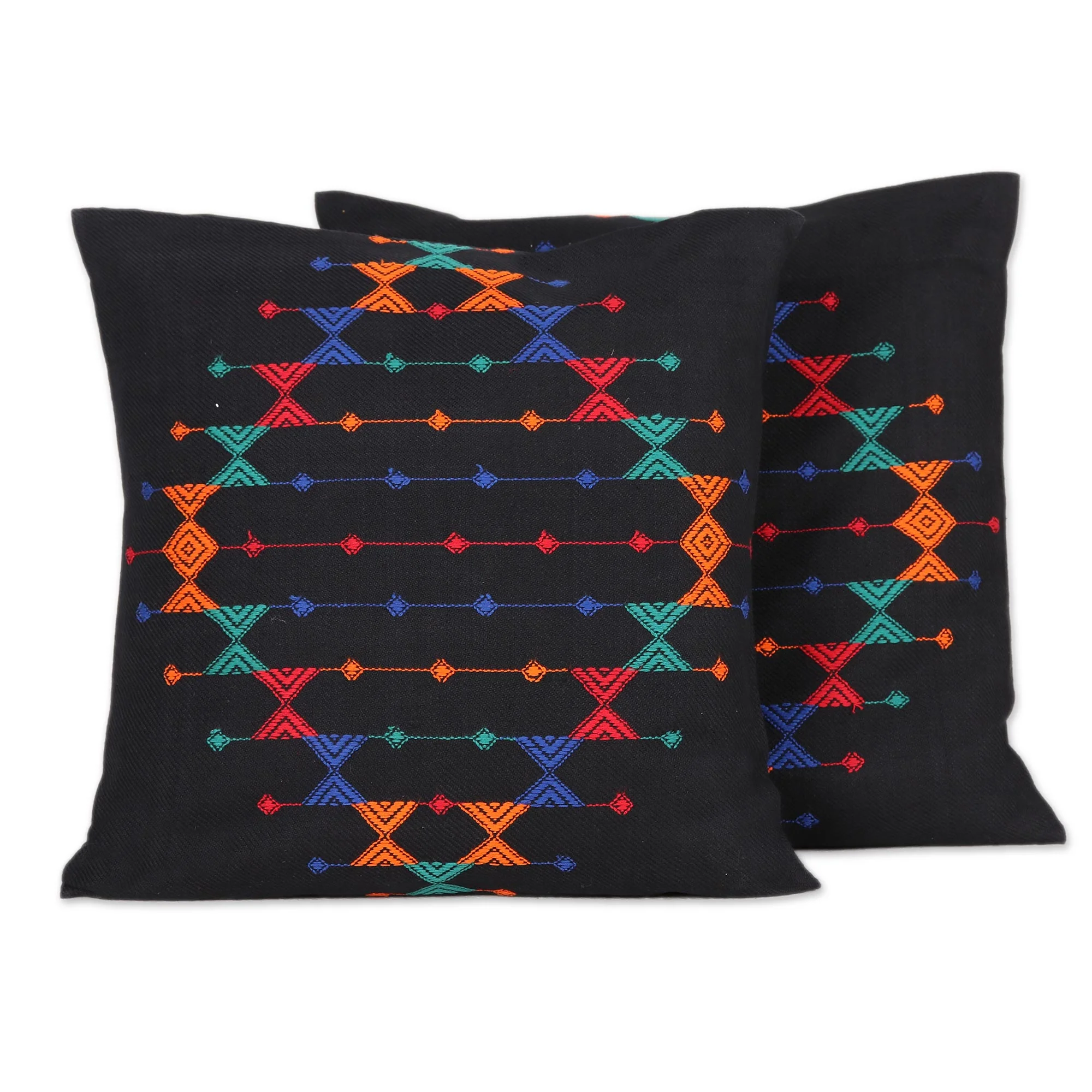 Multicolor Cotton Throw Pillow Cover, 'Festival Galaxy' (Pair) - Image 2