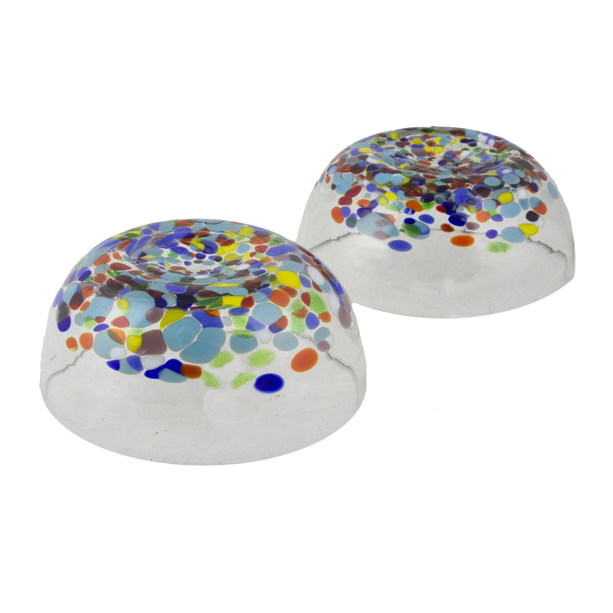 Multicolor Hand Blown Glass Bowls - Set of 2 - Image 3