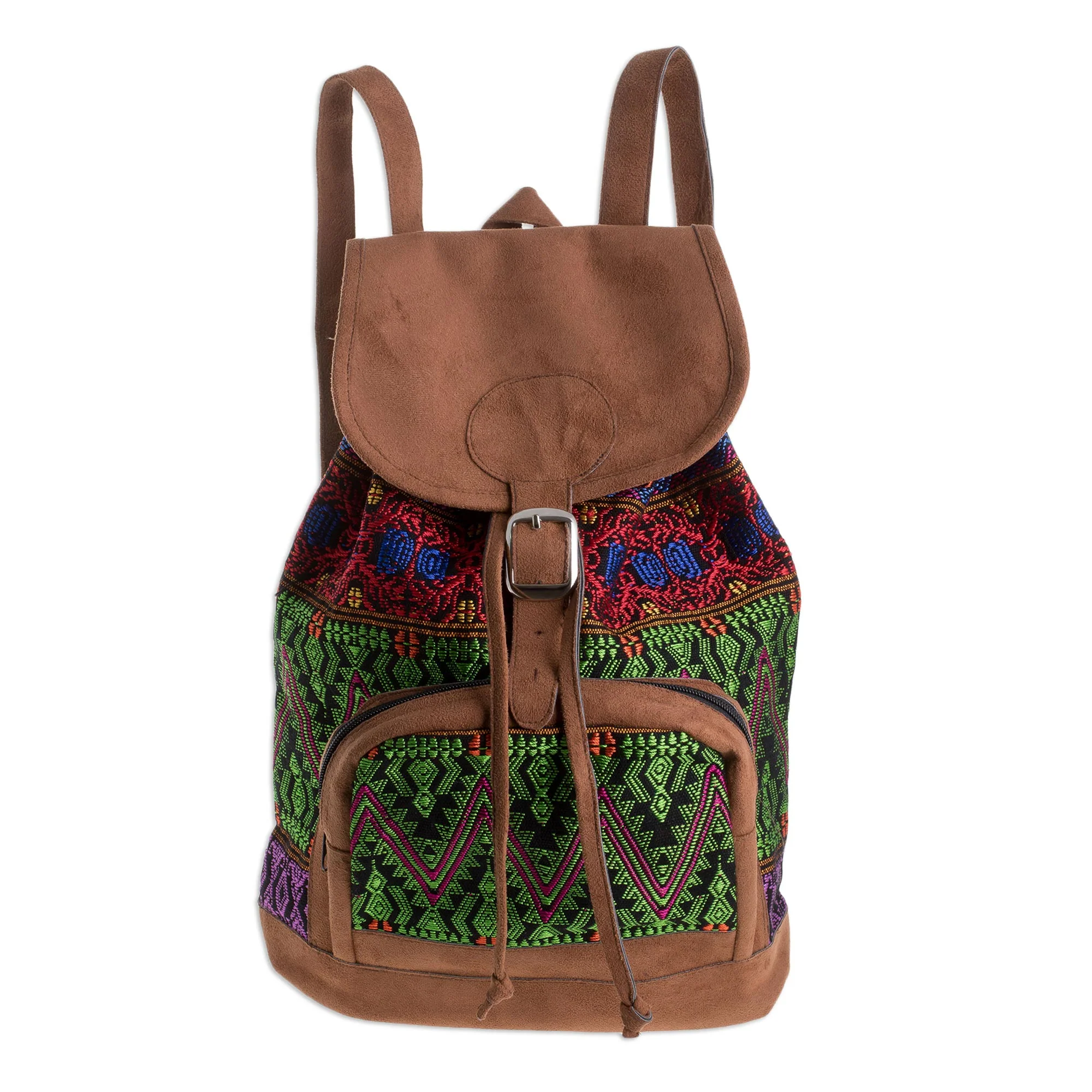 Multicolored Brilliance Vibrant Handwoven Cotton Backpack from Guatemala - Image 2