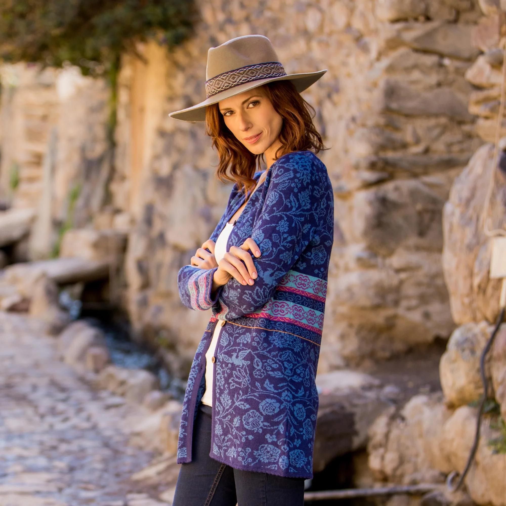 Munay in Taupe Peruvian Alpaca and Wool Blend Felt Hat in Taupe - Image 3