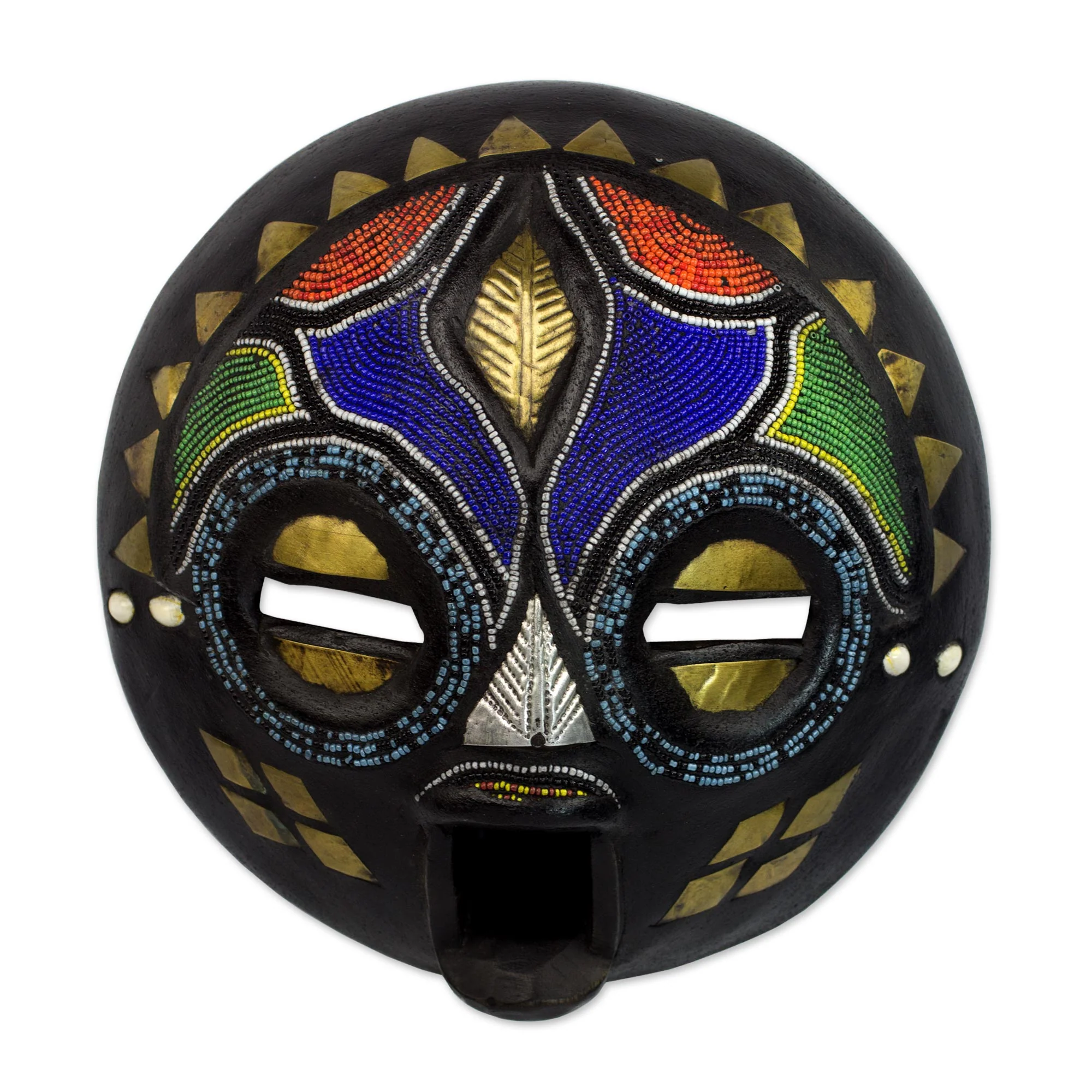 My Bride Hand Beaded Wood Mask - Image 2