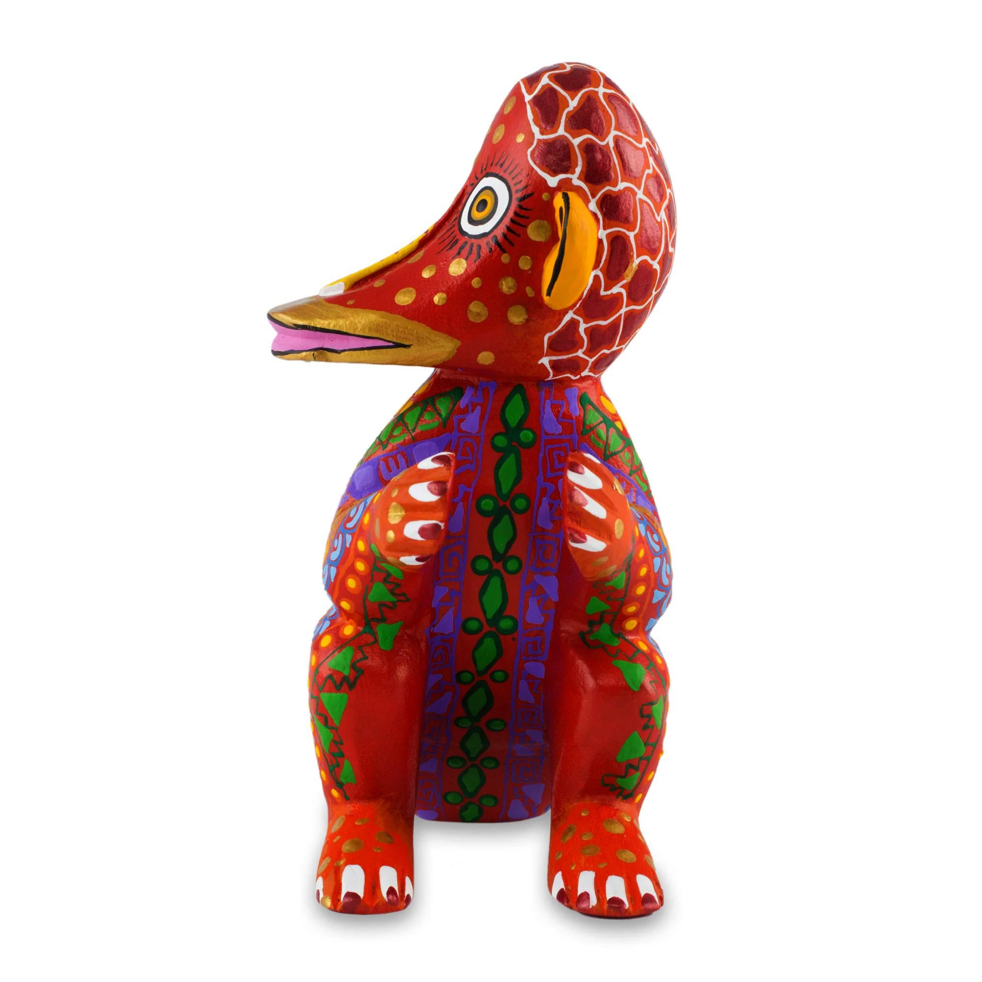 My Monkey Friend Colorful Handcrafted Wood Statuette - Image 3