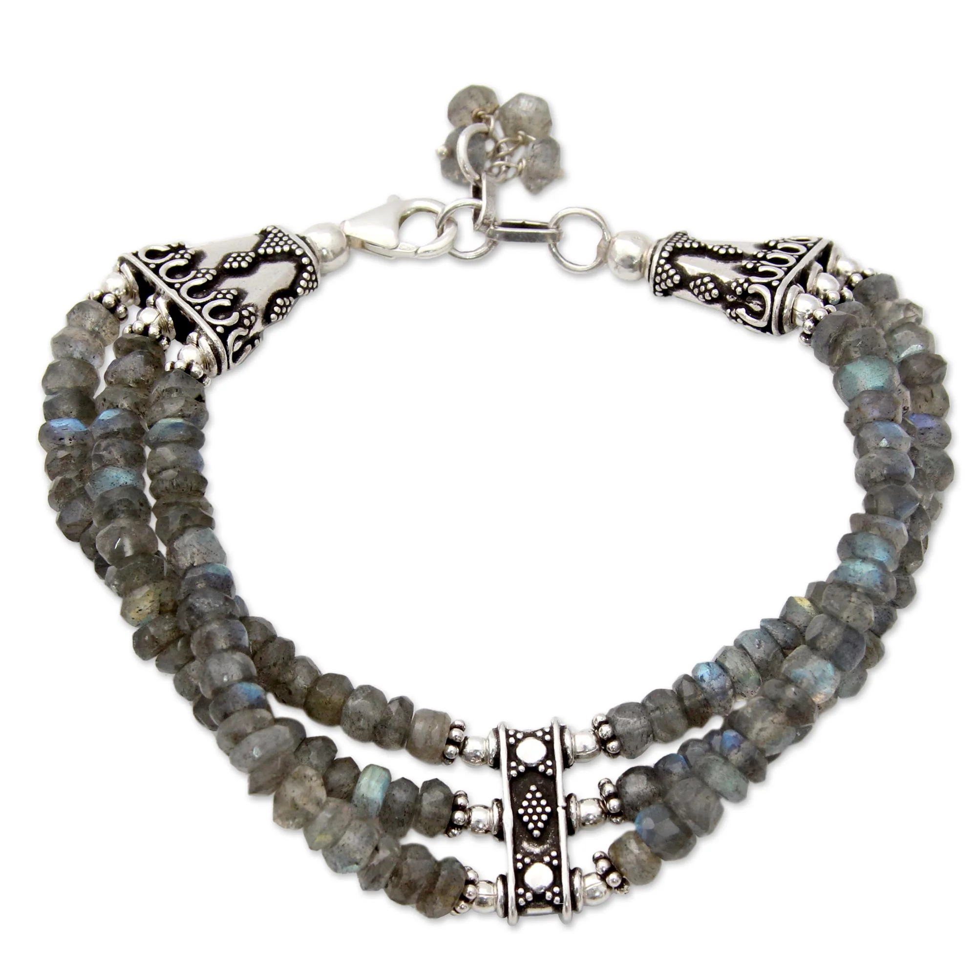 Mystery of Love Silver Labradorite Beaded Bracelet - Image 2