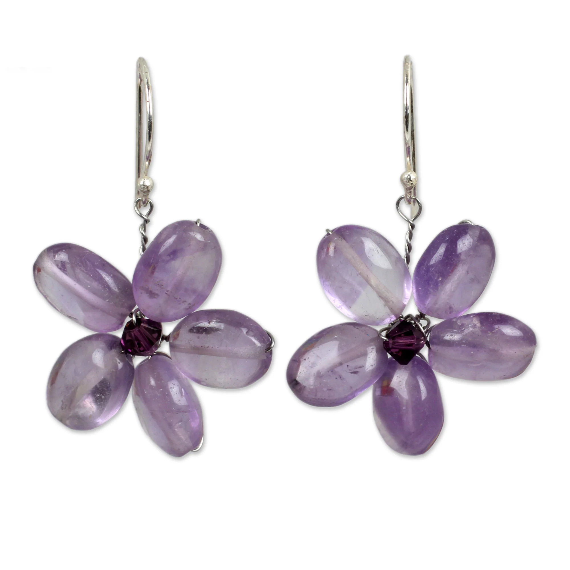 Mystic Daisy Sterling Silver Beaded Earrings - Image 2