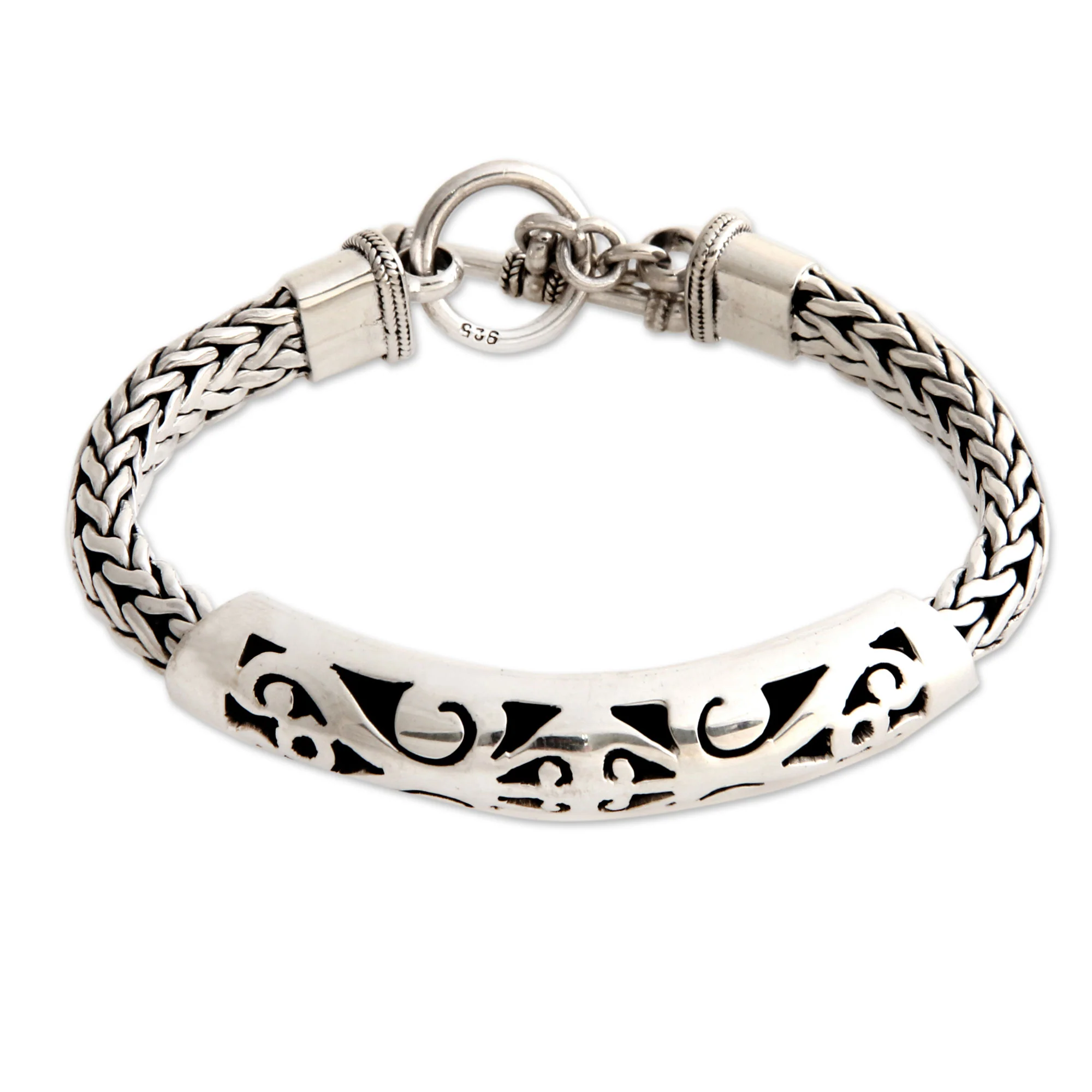 Mystic Symbols Sterling Silver Braided Bracelet - Image 2