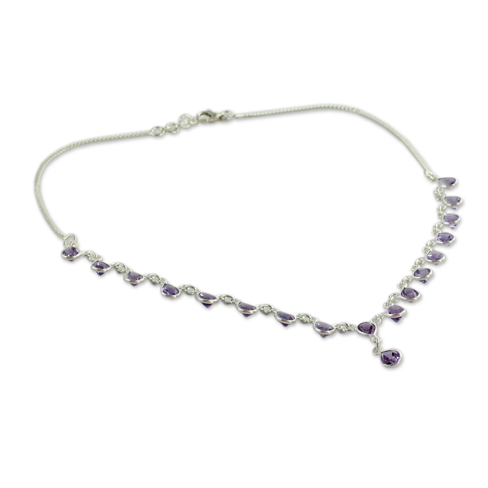 Mystical Femme Amethyst & Silver Y Necklace - Image 3