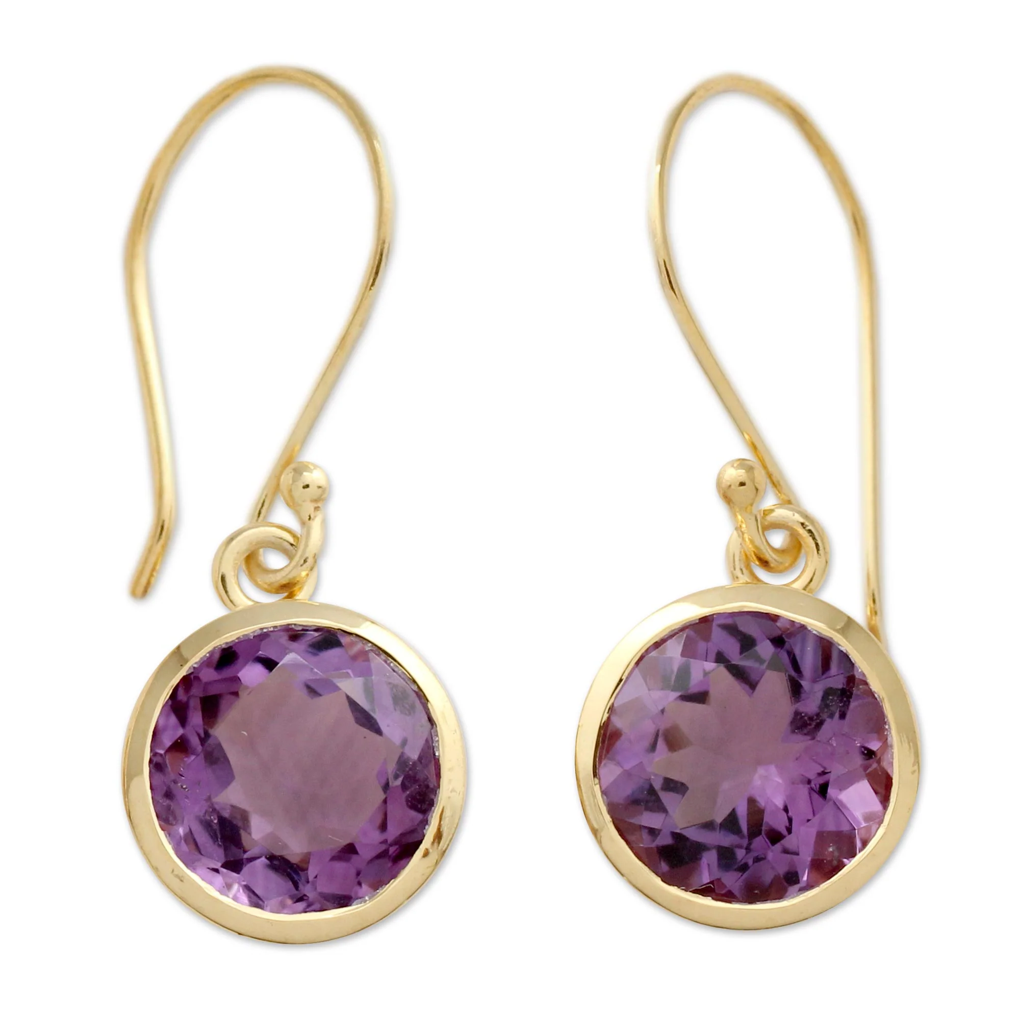 Mystical Flower Amethyst Drop Earrings - Image 2