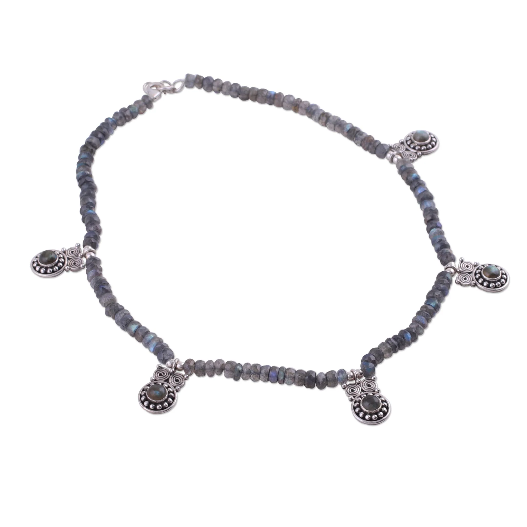 Mystical Owls Sterling Silver and Labradorite Jewelry from India - Image 2