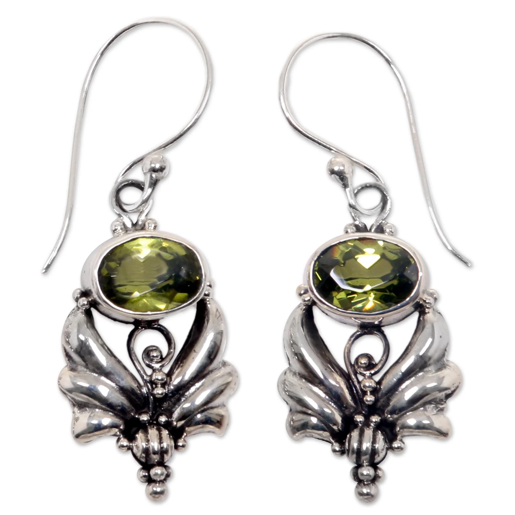 Mystical Sterling Silver Peridot Dangle Earrings - Image 2