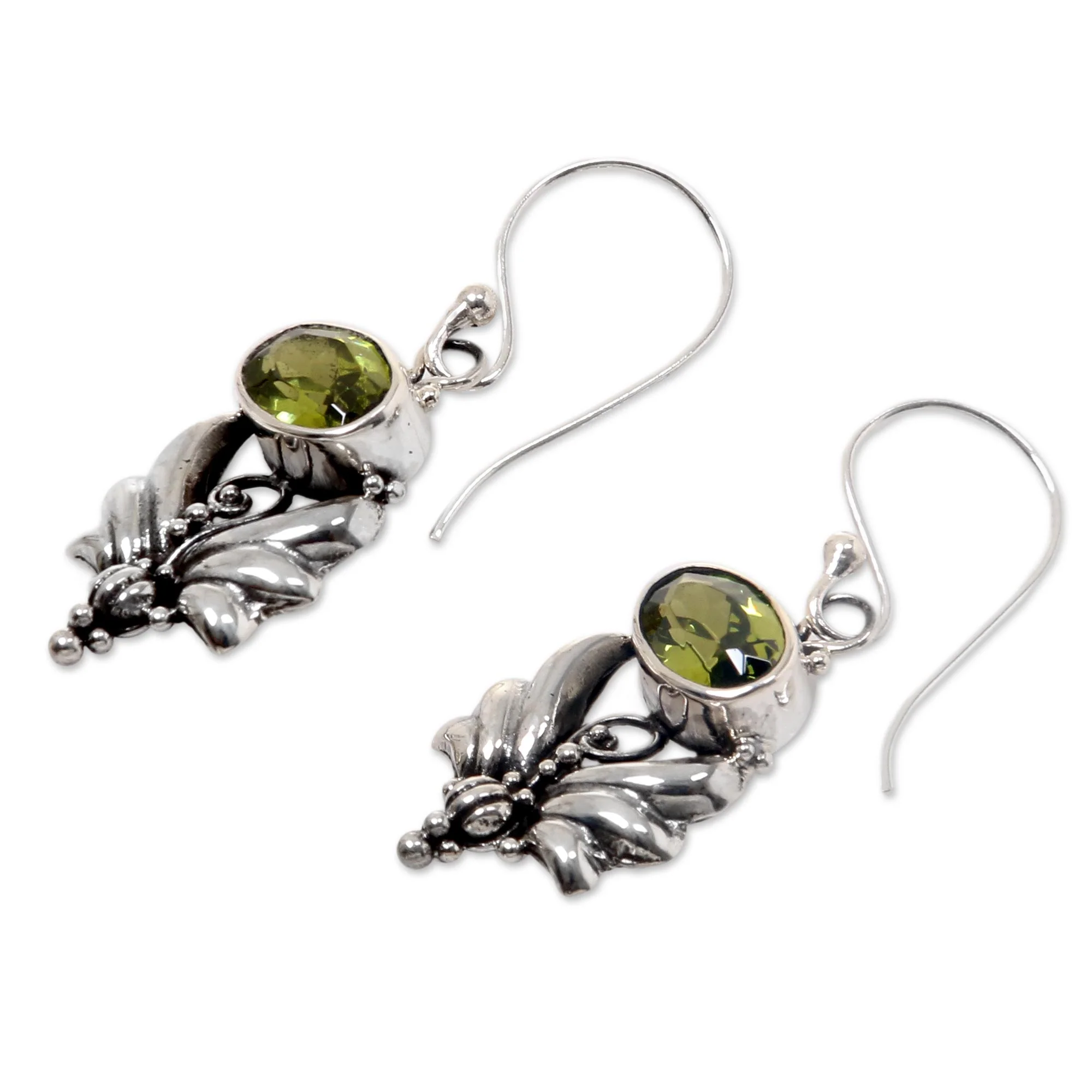 Mystical Sterling Silver Peridot Dangle Earrings - Image 3