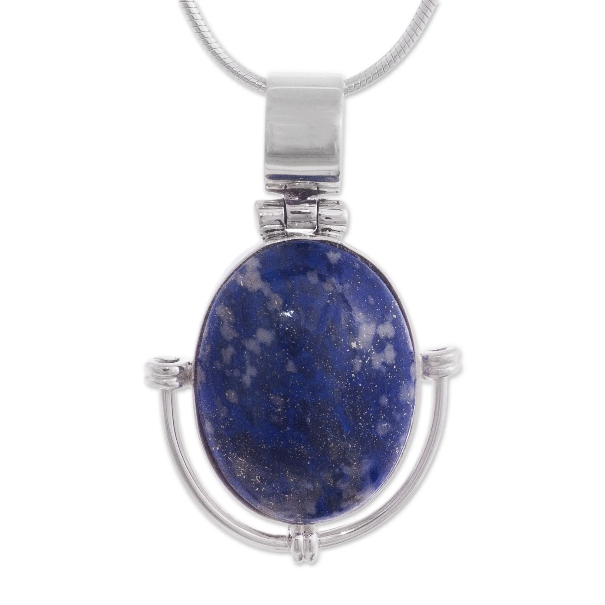 Mystique Handcrafted Lapis Lazuli Pendant and Earrings Jewelry Set - Image 5