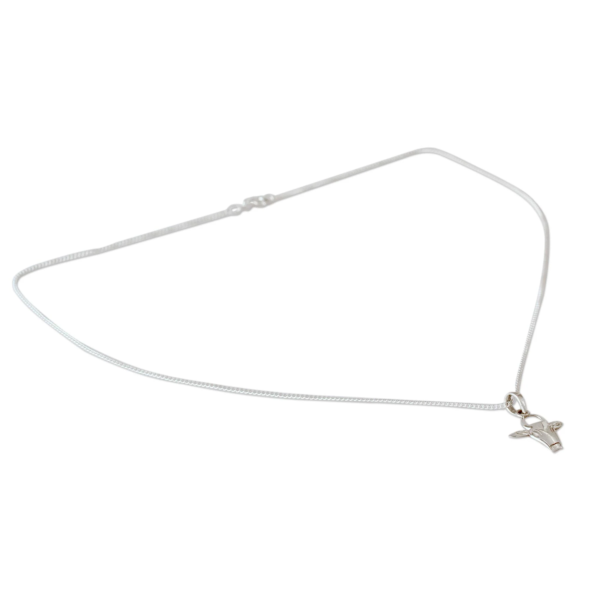 Nandi the Gatekeeper Shiva's Bull in Sterling Silver Necklace Hindu Jewelry - Image 3