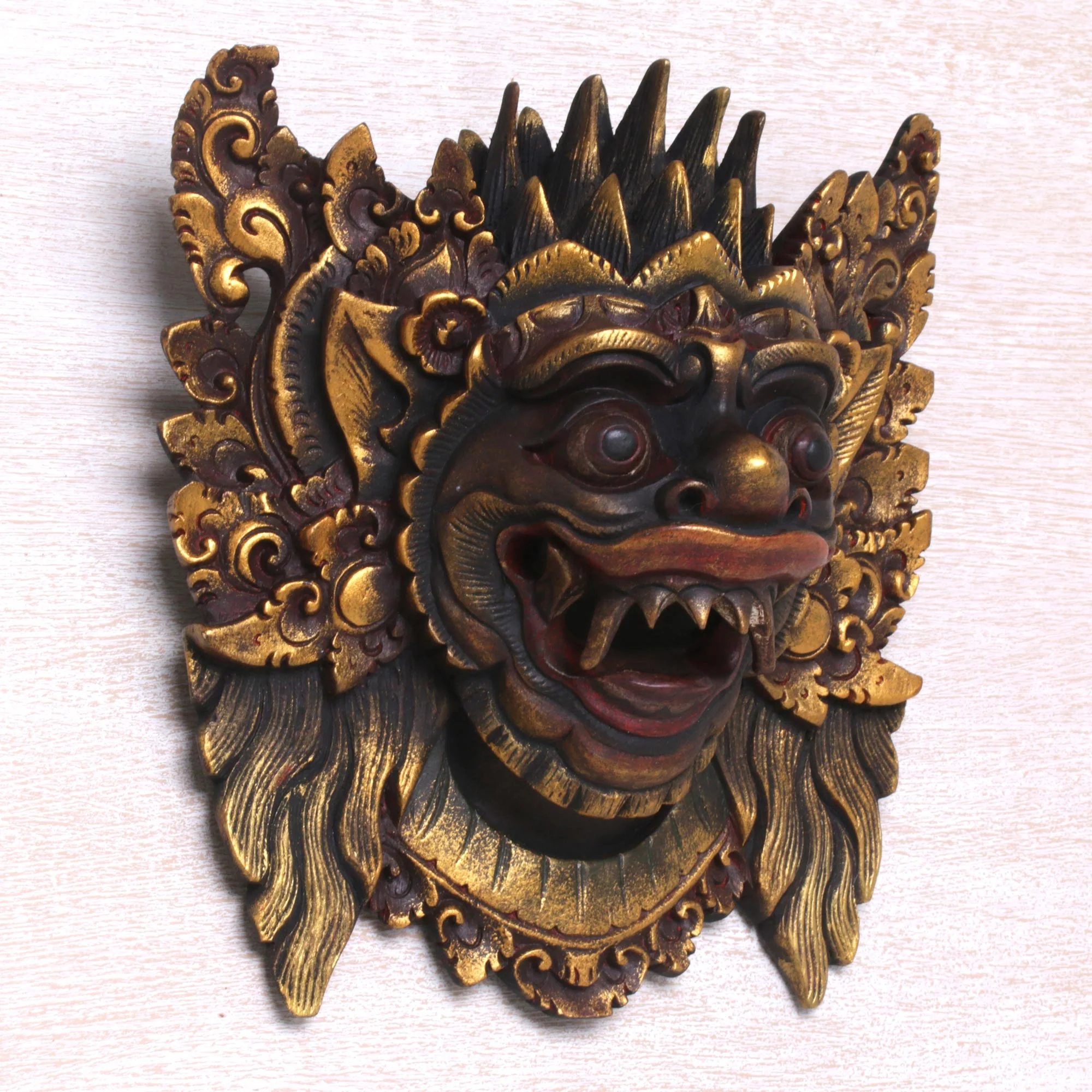 Narasinga Decorative Wood Hinduism Mask - Image 3