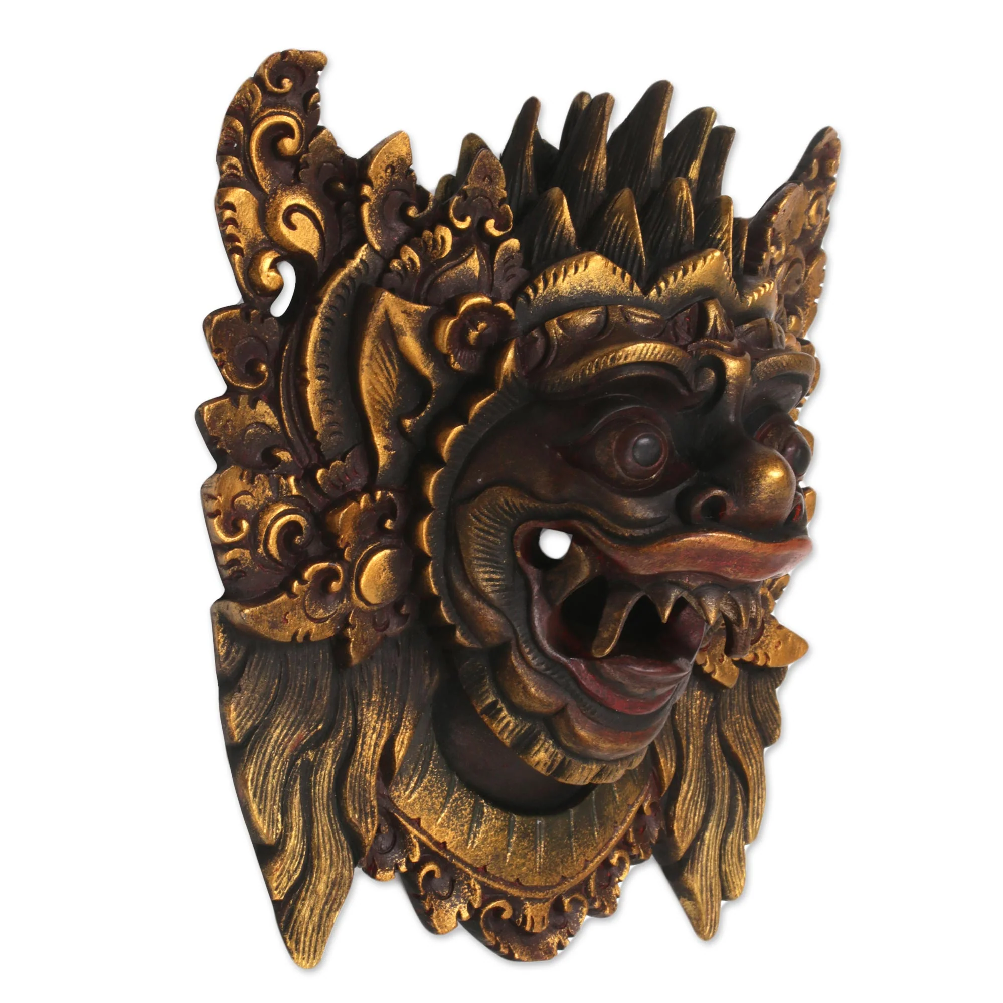 Narasinga Decorative Wood Hinduism Mask - Image 4