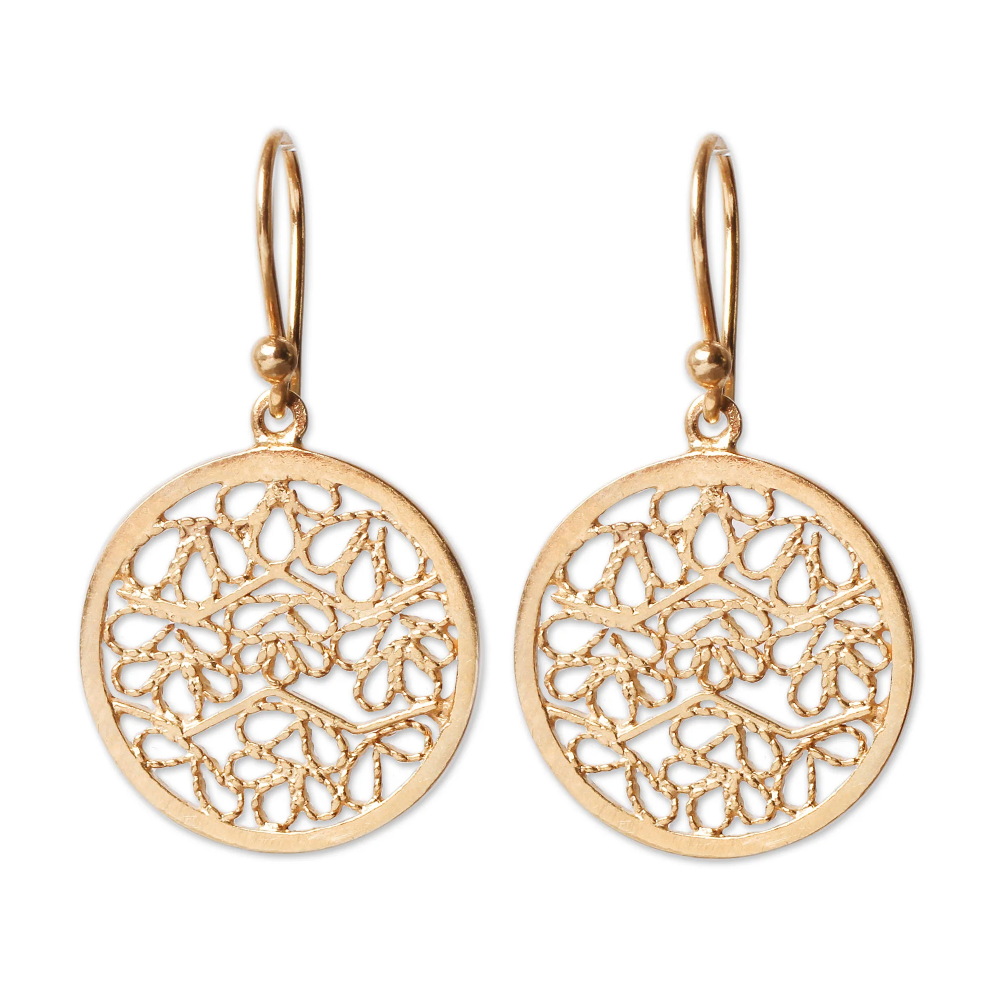 Natural Energy Gold-Plated Silver Dangle Earrings - Image 2