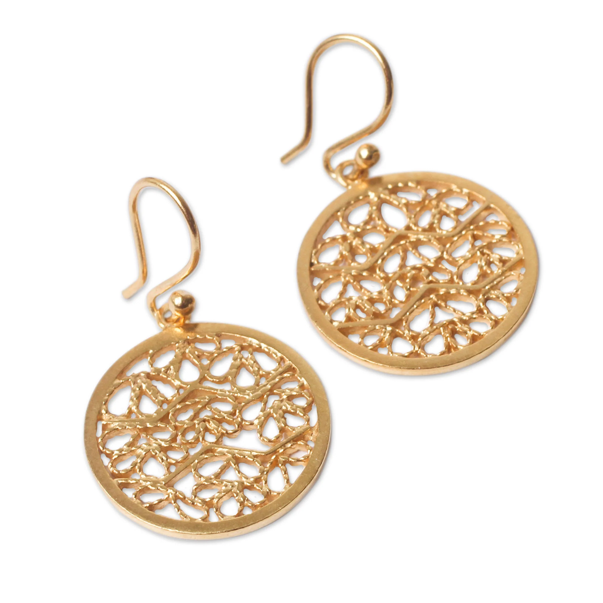 Natural Energy Gold-Plated Silver Dangle Earrings - Image 3