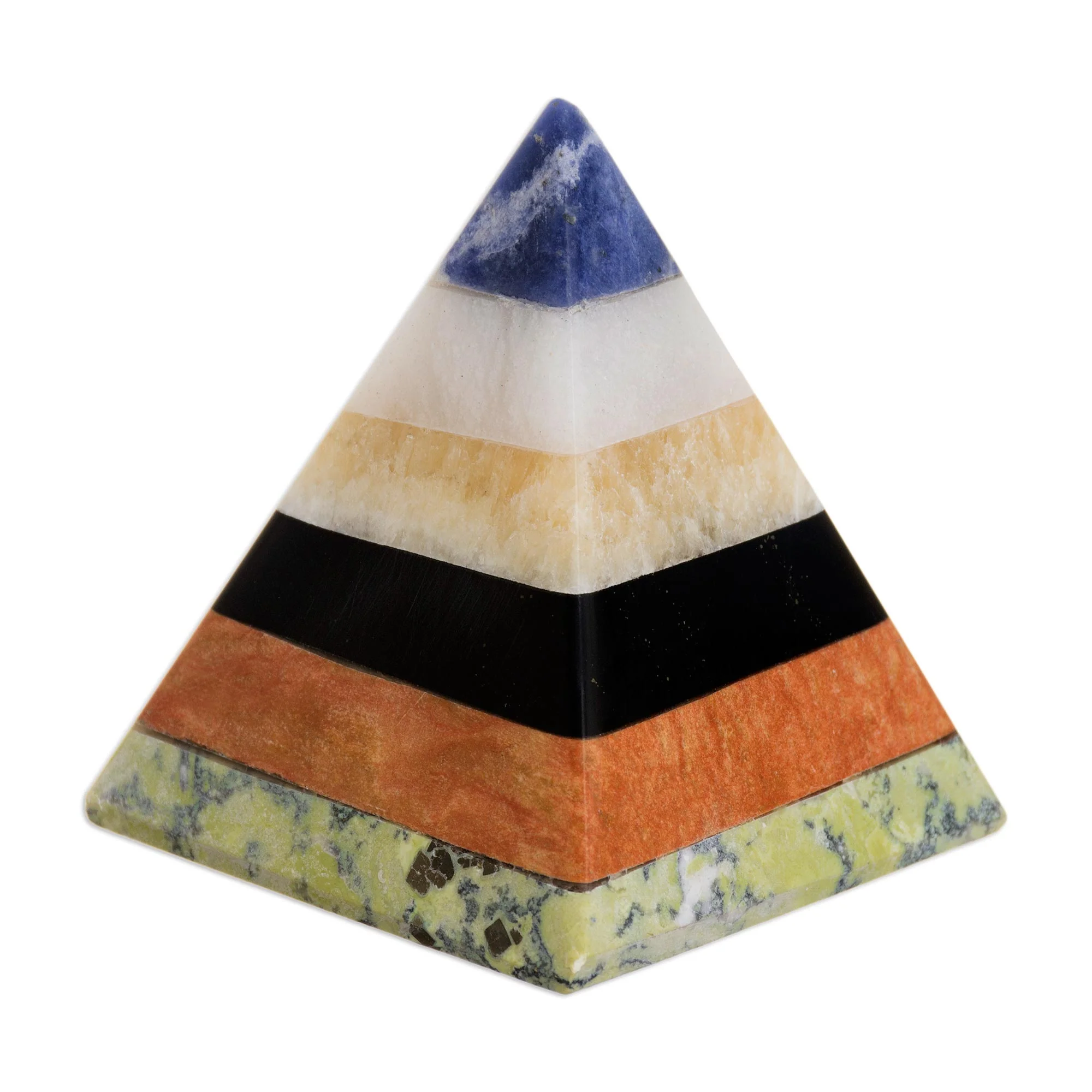 Natural Energy Handcrafted Gemstone Pyramid Paperweight Sculpture - Image 2
