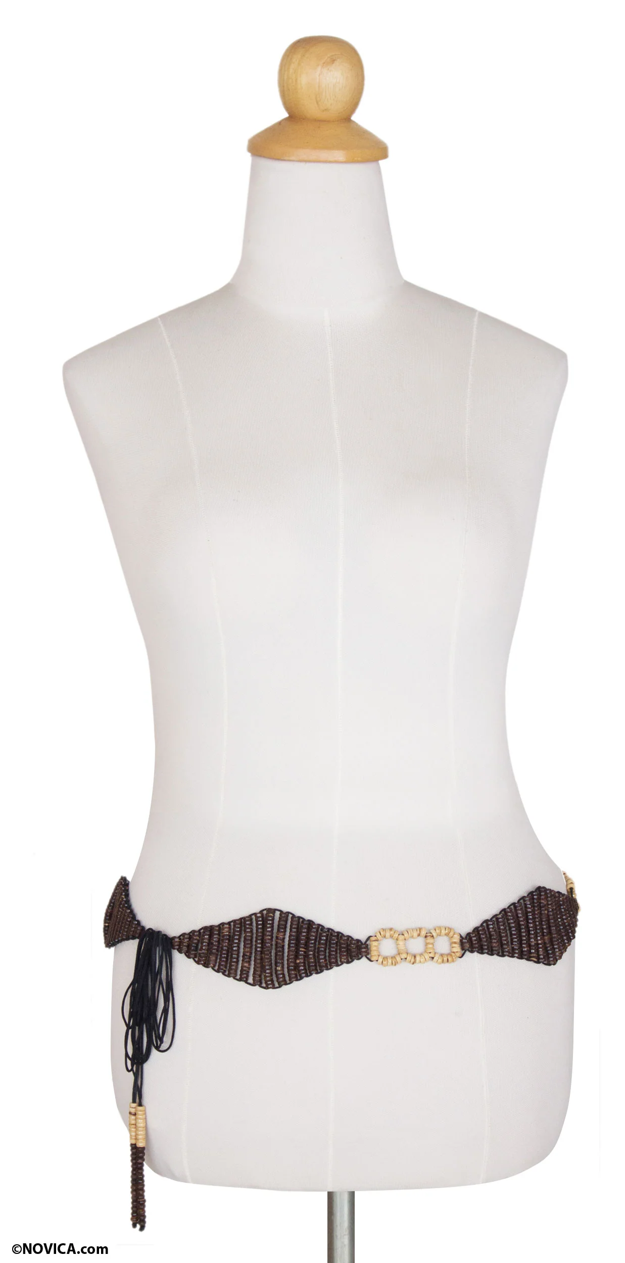 Natural Harmony Brown Coconut Shell Belt - Image 2