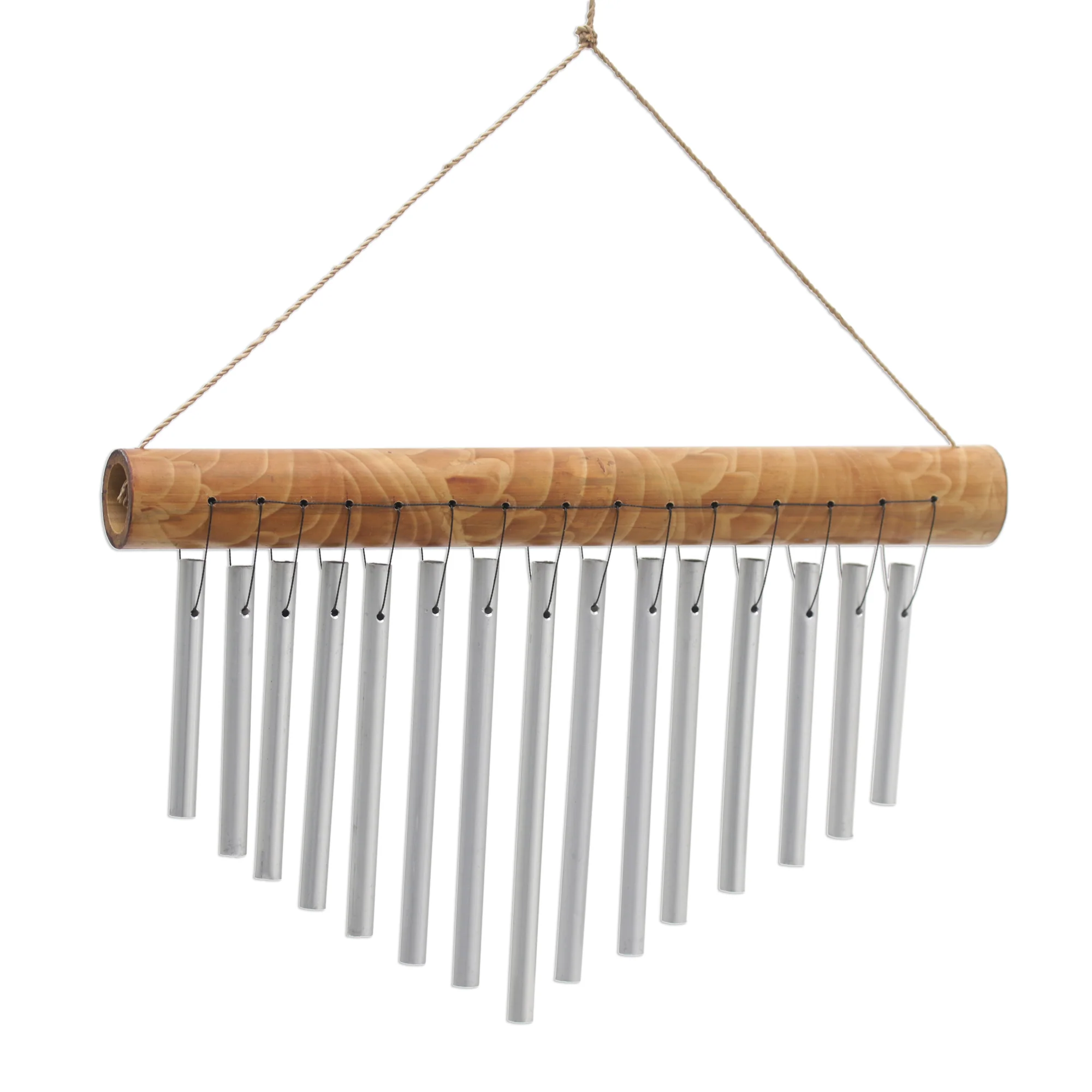 Natural Ring Handcrafted Bamboo Wind Chimes from Bali - Image 2